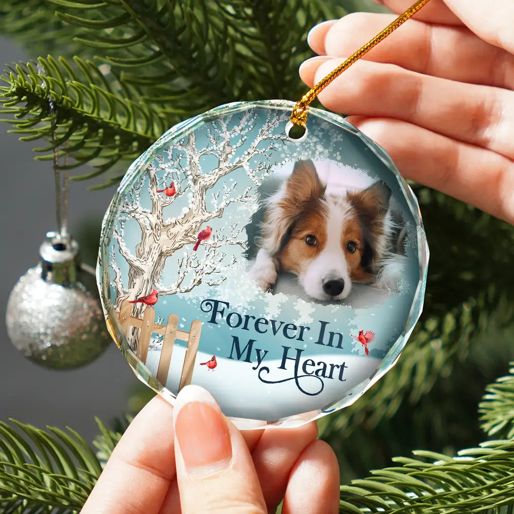 Custom Photo Christmas Will Never Be The Same Without You - Personalized Circle Glass Ornament ORNA1210