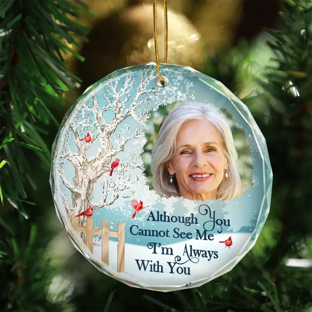 Custom Photo Christmas Will Never Be The Same Without You - Personalized Circle Glass Ornament ORNA1210