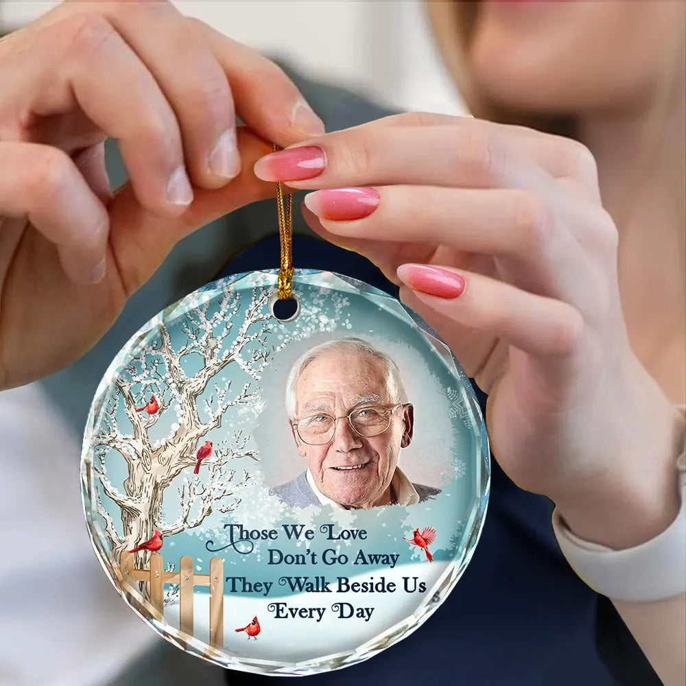 Custom Photo Christmas Will Never Be The Same Without You - Personalized Circle Glass Ornament ORNA1210