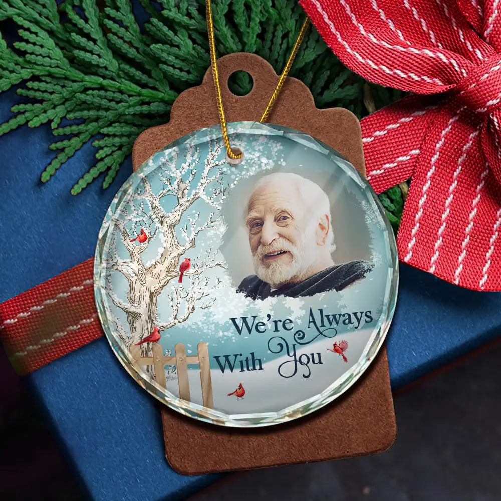 Custom Photo Christmas Will Never Be The Same Without You - Personalized Circle Glass Ornament ORNA1210