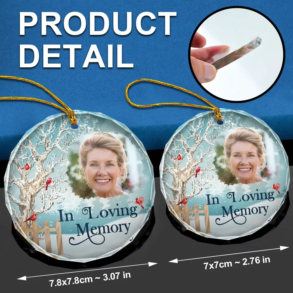 Custom Photo Christmas Will Never Be The Same Without You - Personalized Circle Glass Ornament ORNA1210