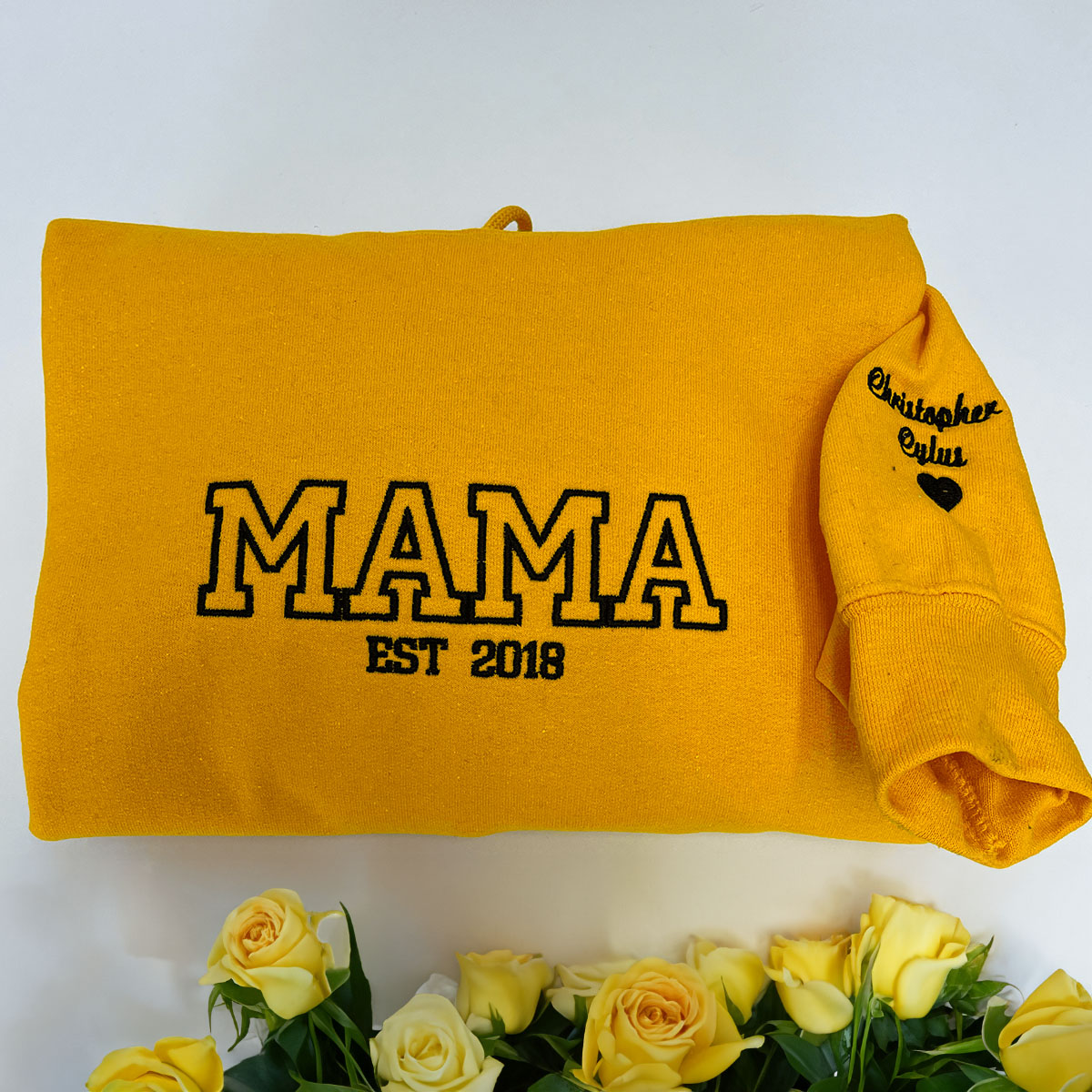 Personalized Papa Sweatshirts Hoodie with Name of Child, Dad EST 2024 Crewneck embroidered em4