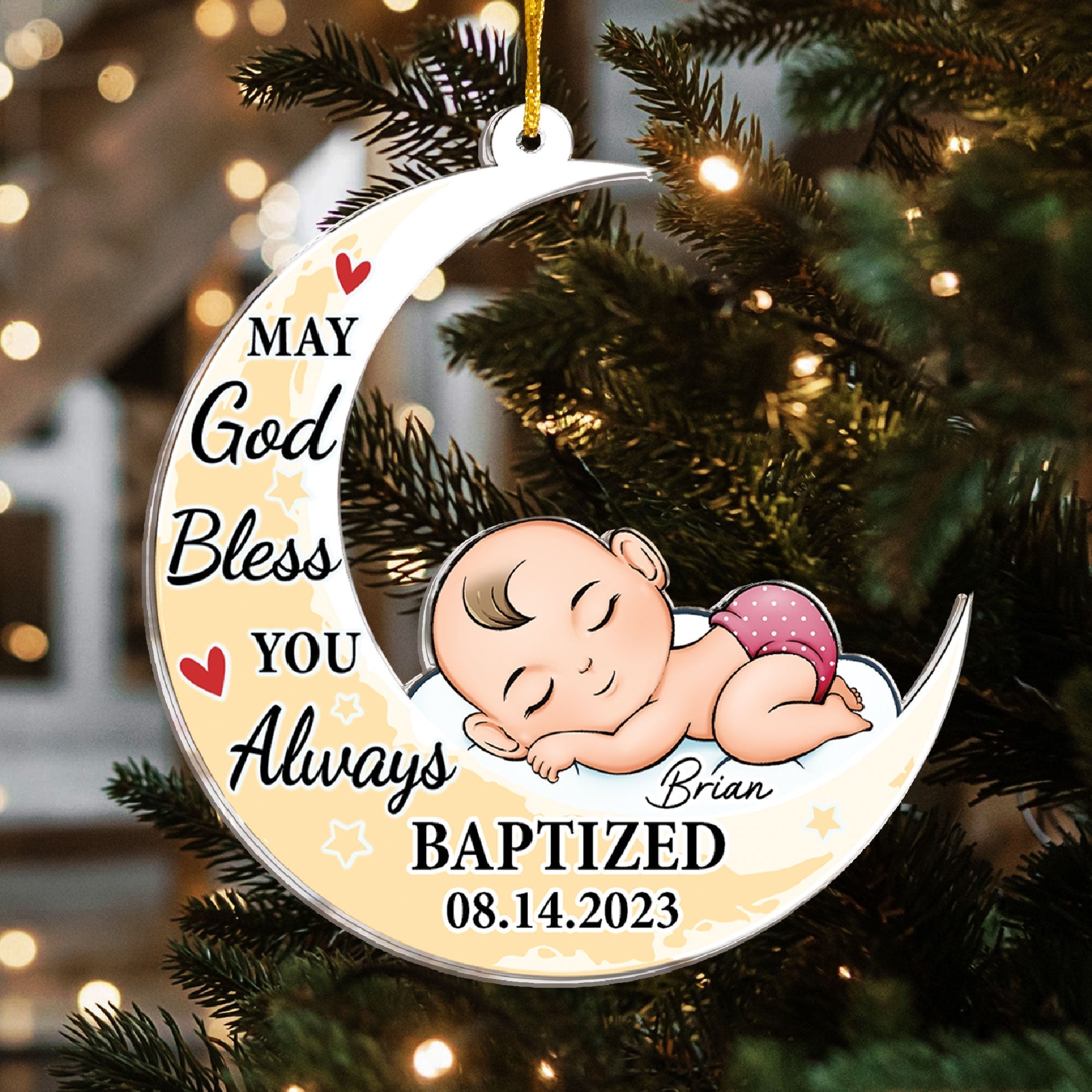 May God Bless You Always - Personalized Acrylic Ornament ORN0810