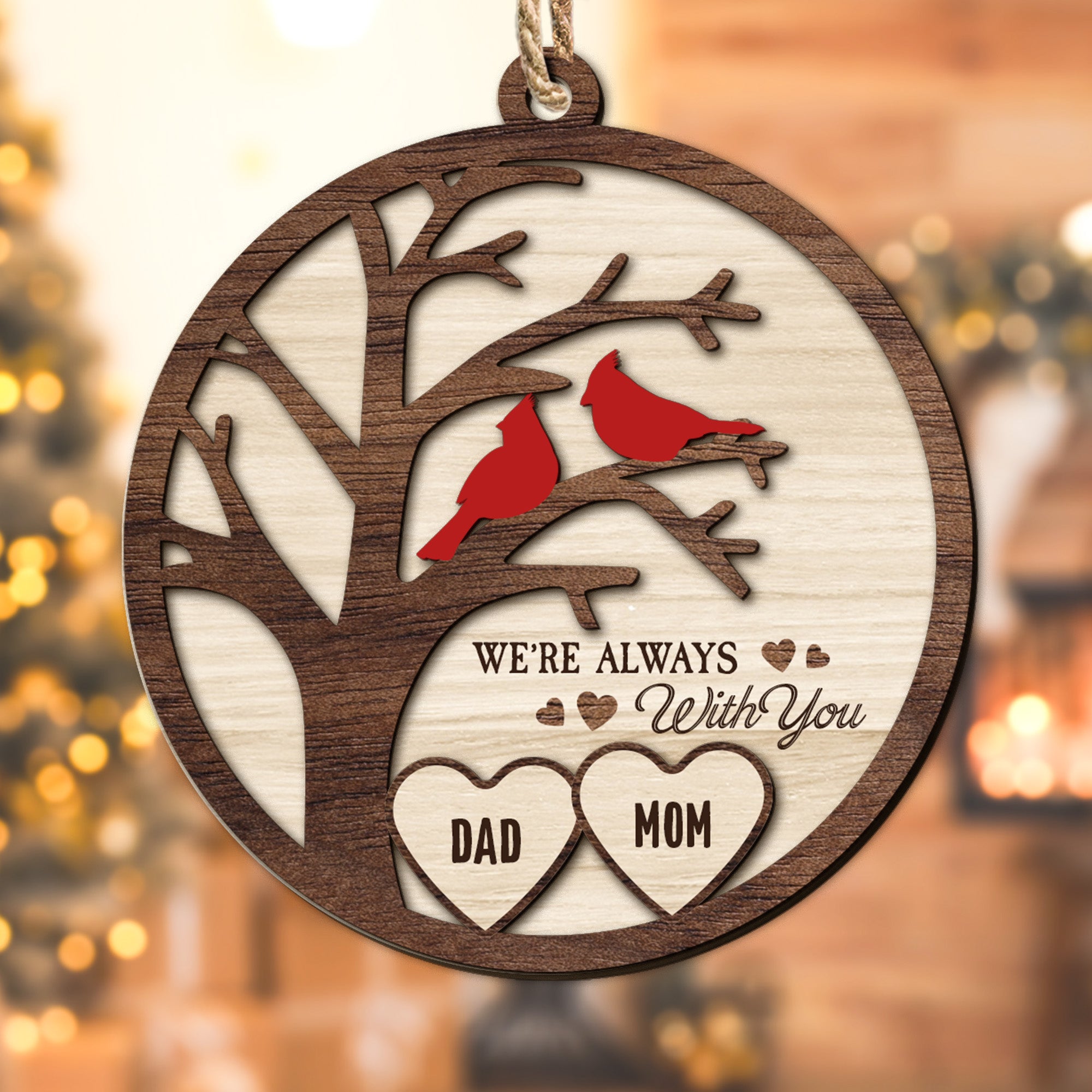 Memorial Cardinal I'm Always With You - Personalized Wooden Ornament ORNA1210