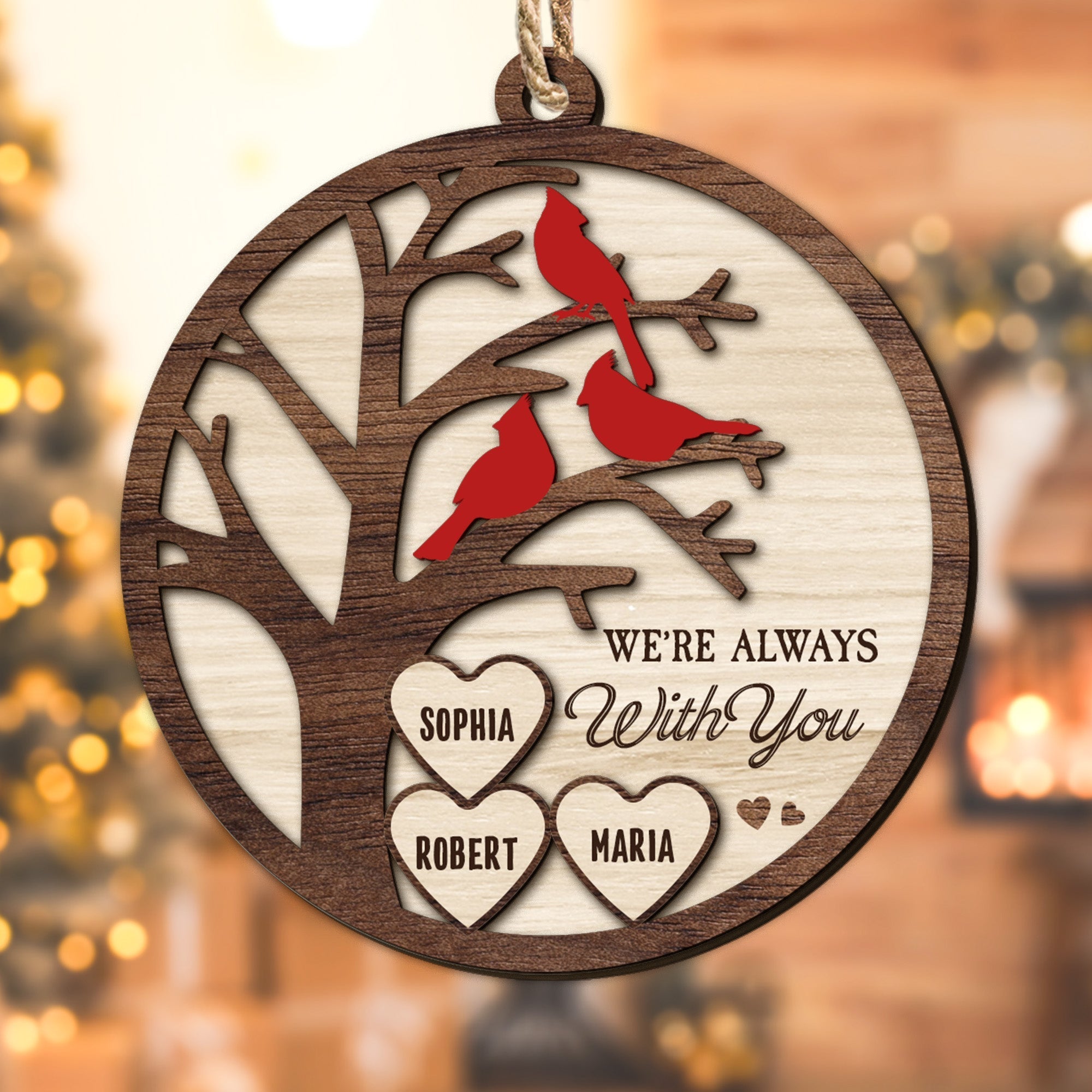 Memorial Cardinal I'm Always With You - Personalized Wooden Ornament ORN0810