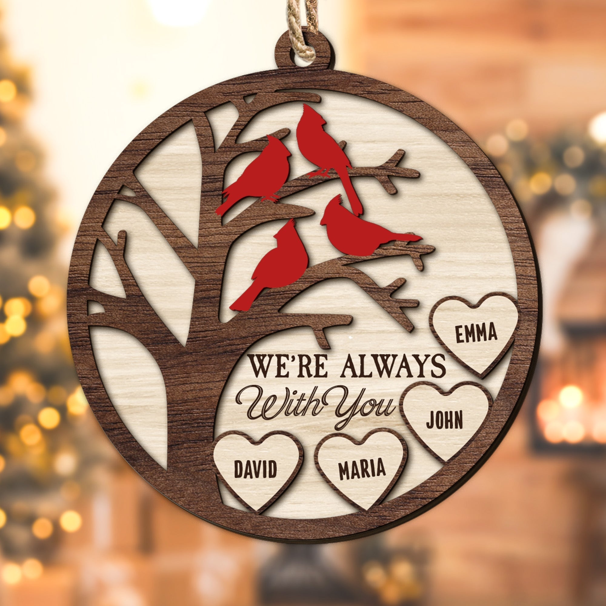Memorial Cardinal I'm Always With You - Personalized Wooden Ornament ORNA1210