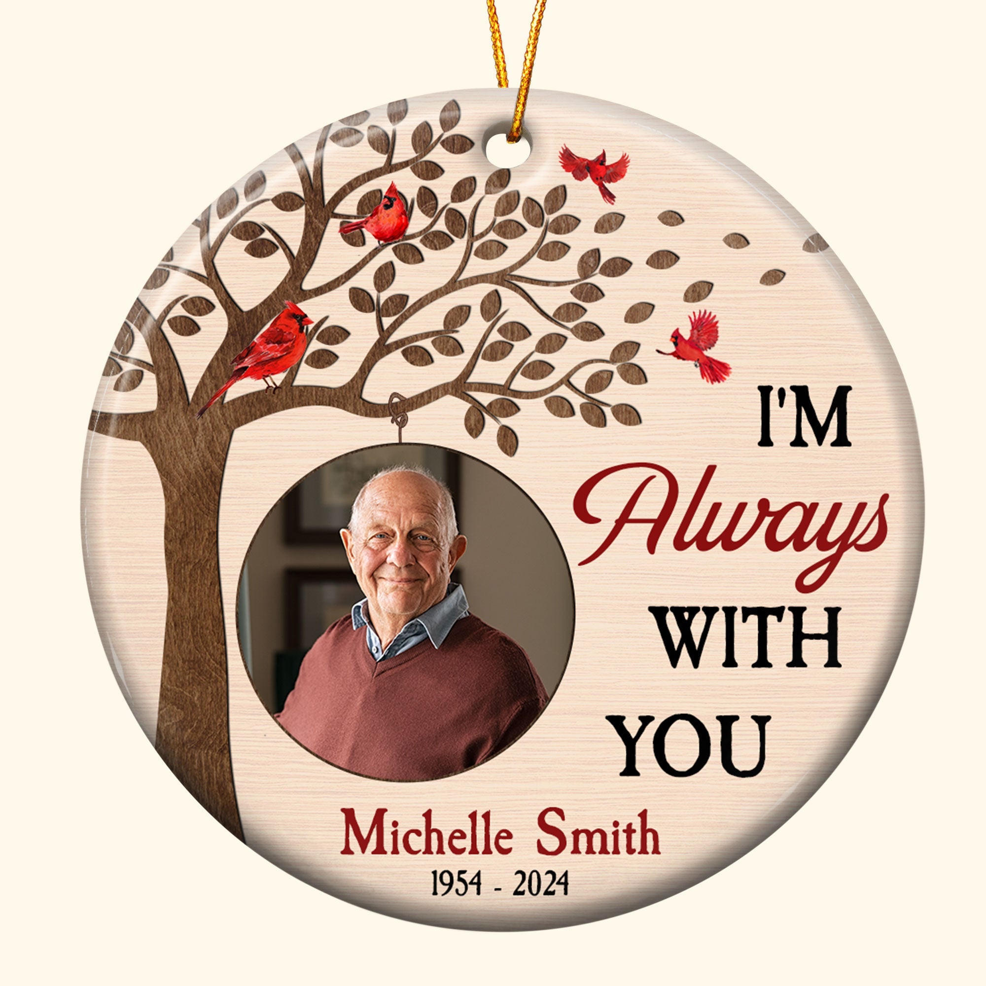 Memorial Ornament I'm Always With You - Personalized Ceramic Photo Ornament ORNA1210