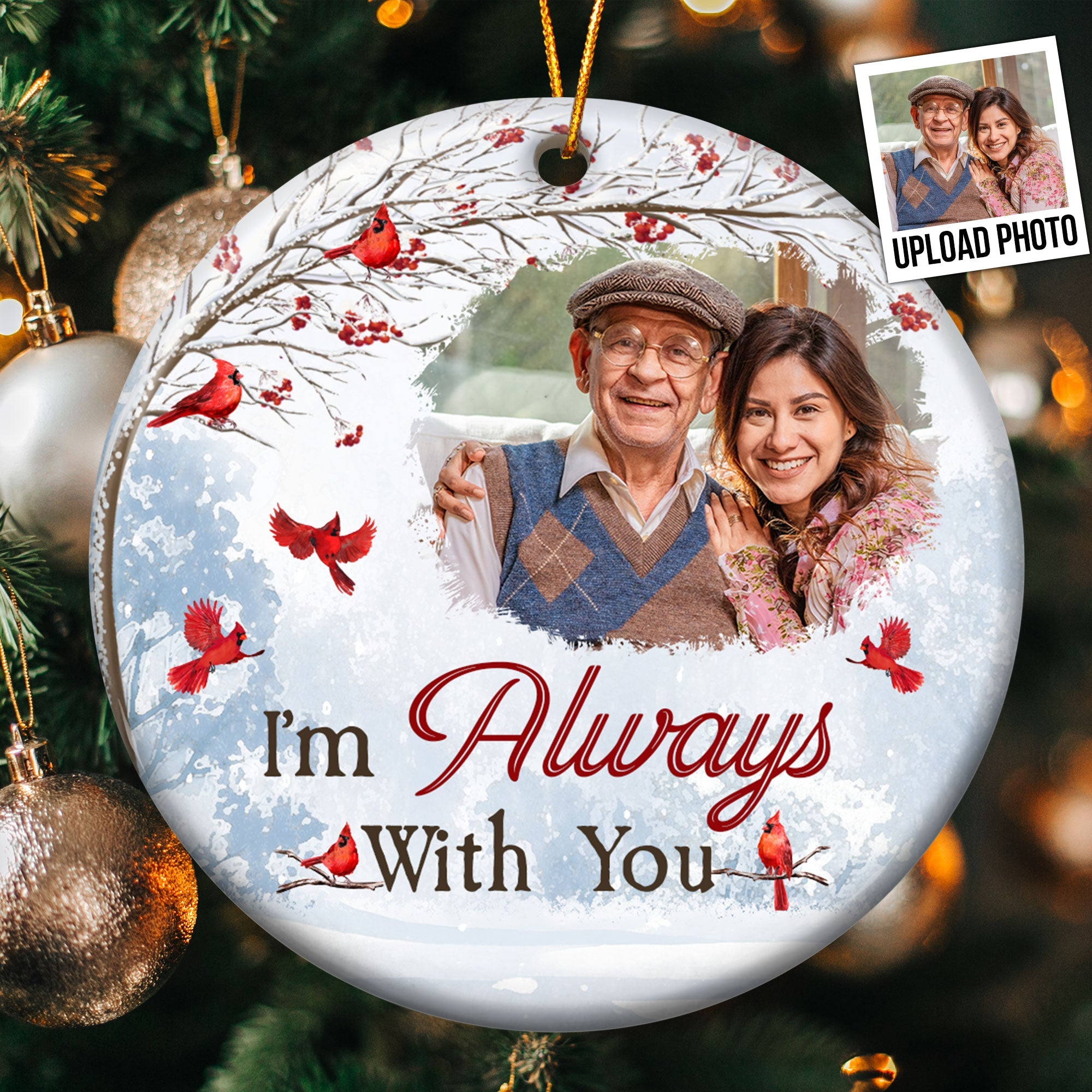 Memorial Photo I'm Always With You - Personalized Ceramic Photo Ornament ORNA1210