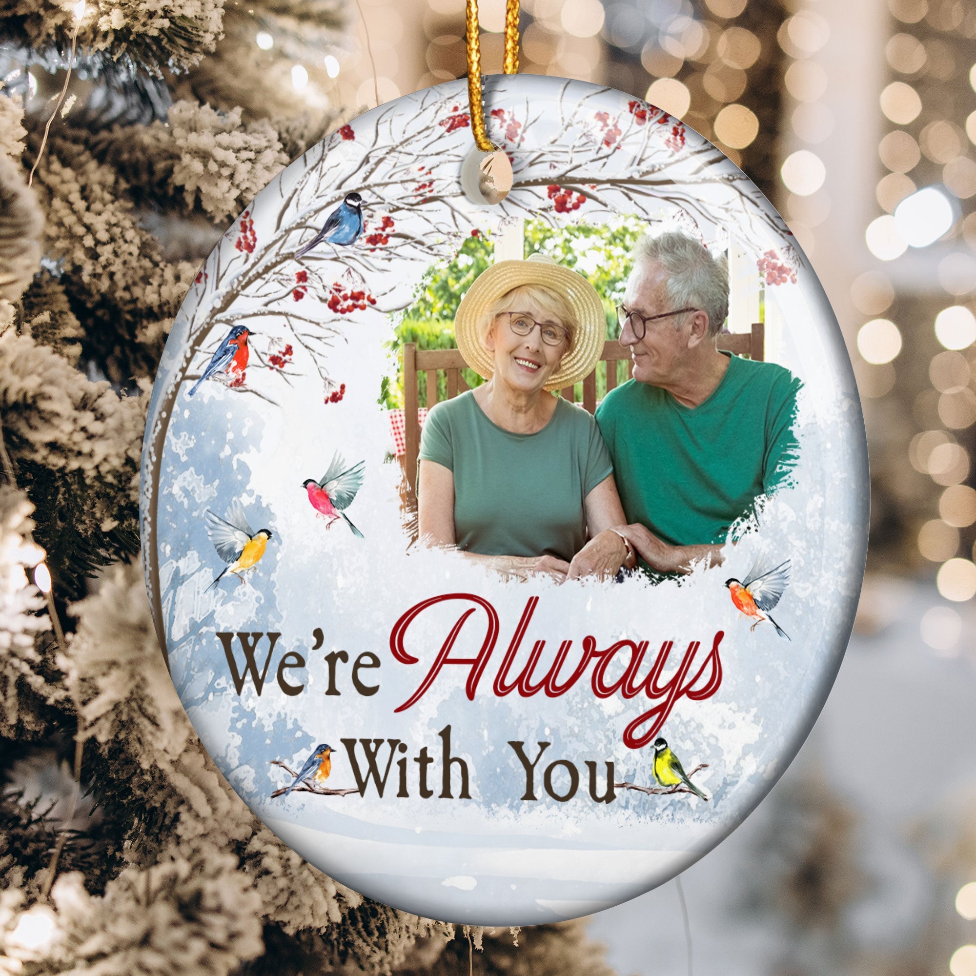 Memorial Photo I'm Always With You - Personalized Ceramic Photo Ornament ORN0810