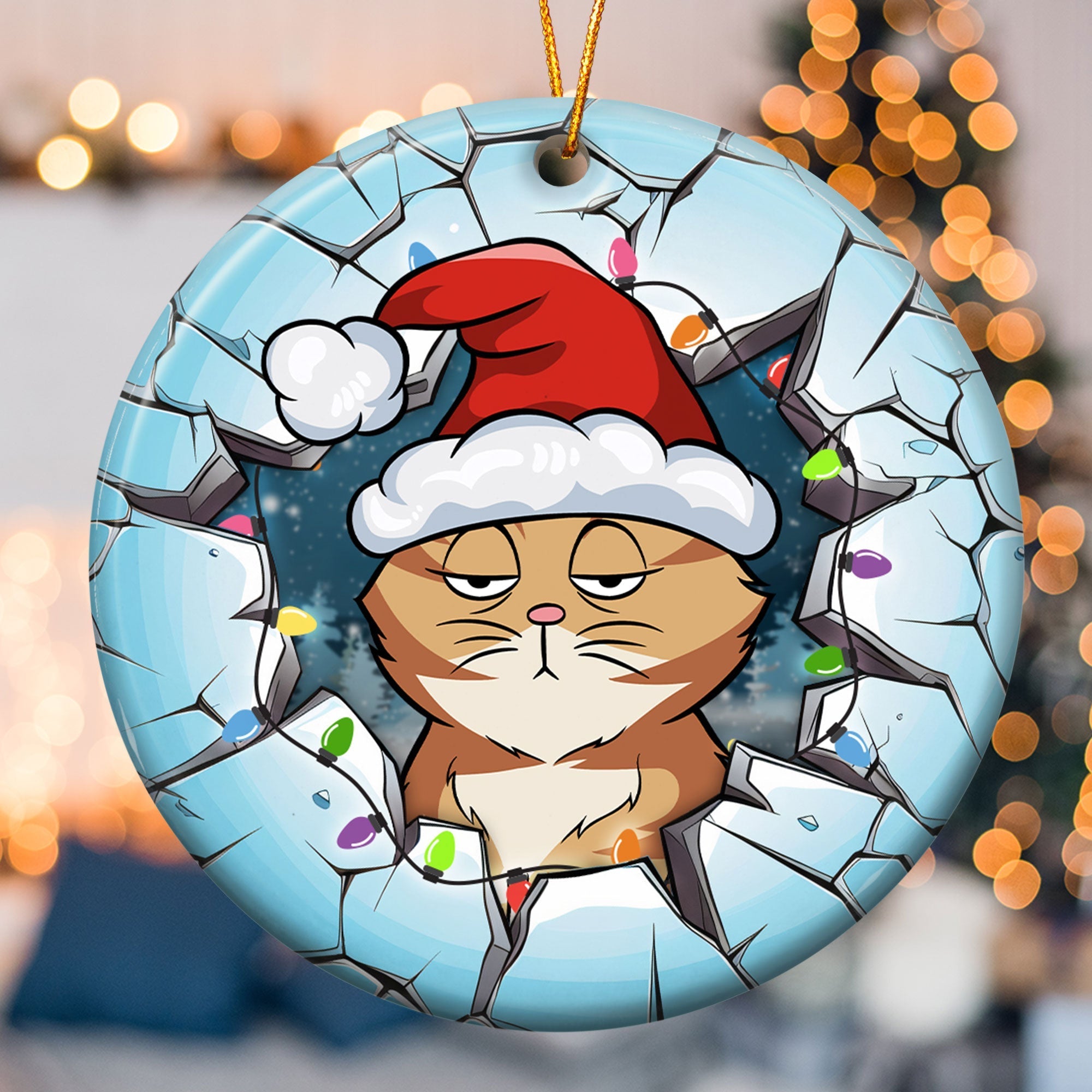 Meowy Christmas - Personalized Ceramic Ornament ORN0810