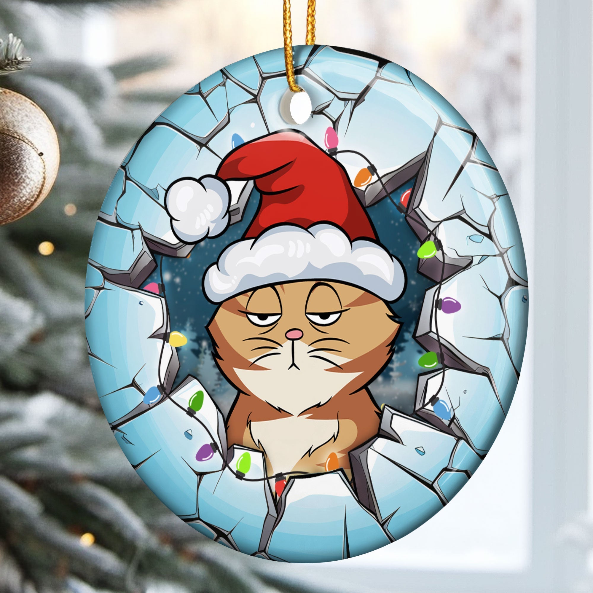 Meowy Christmas - Personalized Ceramic Ornament ORN0810