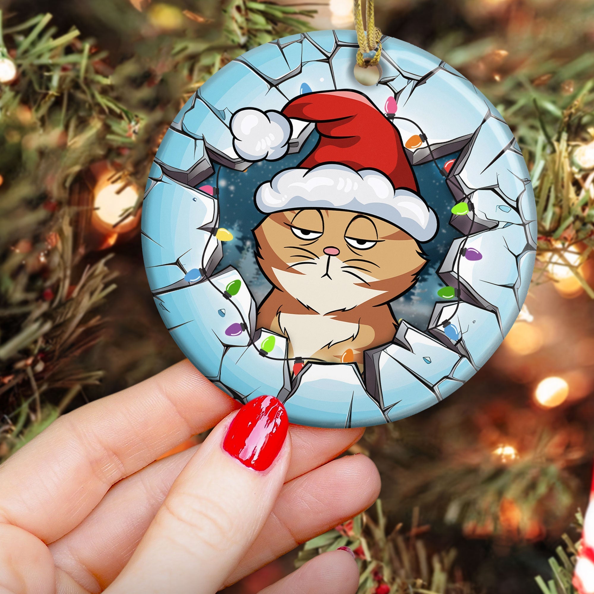 Meowy Christmas - Personalized Ceramic Ornament ORN0810