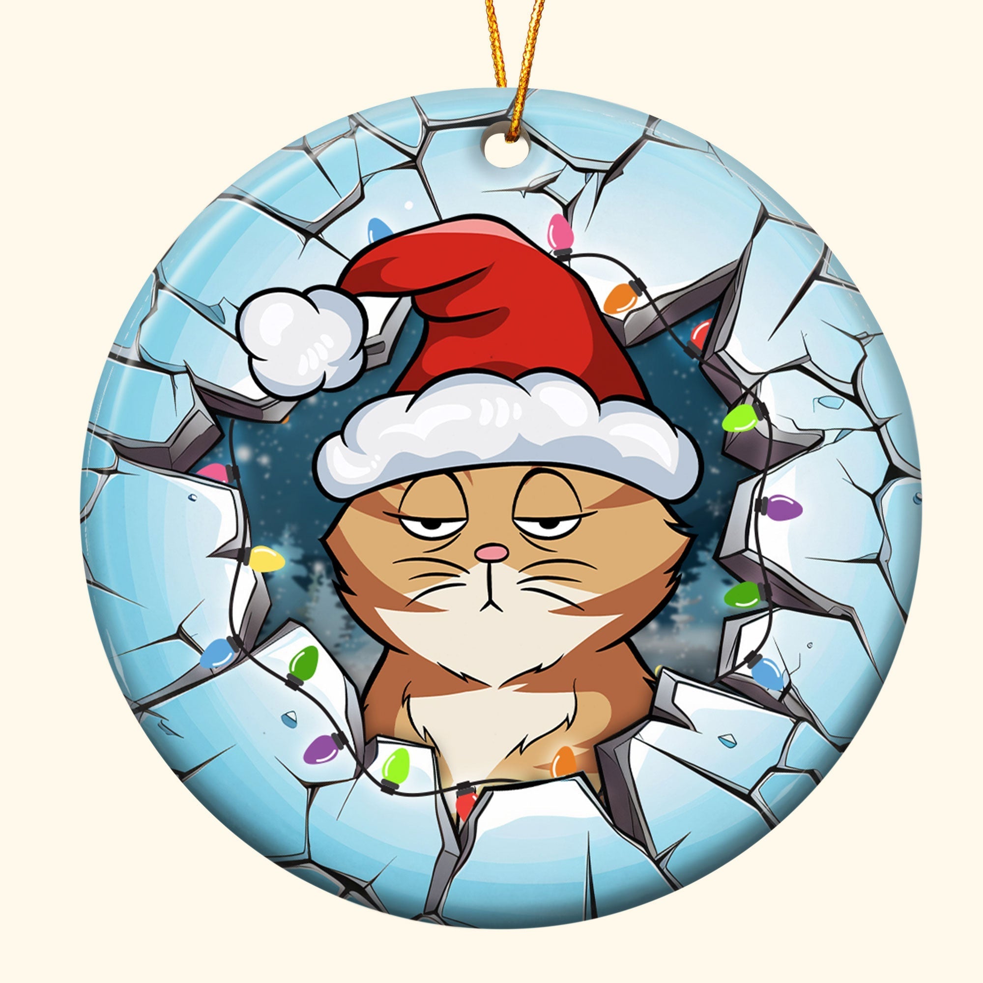 Meowy Christmas - Personalized Ceramic Ornament ORN0810