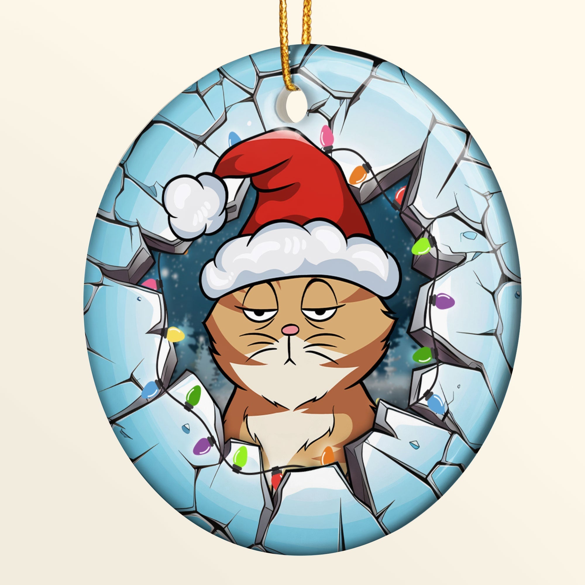 Meowy Christmas - Personalized Ceramic Ornament ORN0810