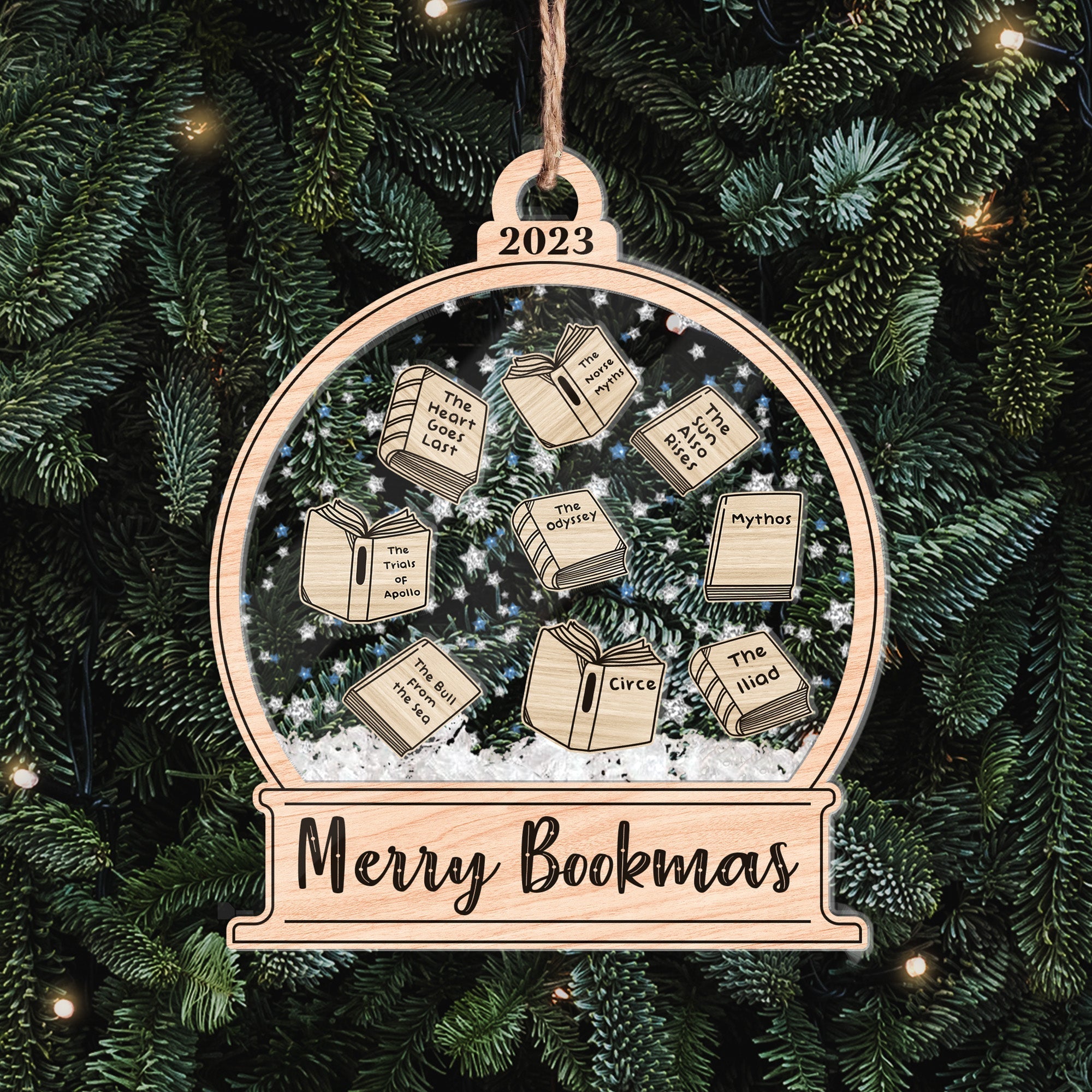 Merry Bookmas Christmas Gifts For Book Lovers - Personalized 3 Layered Christmas Shaker Ornament ORN0810