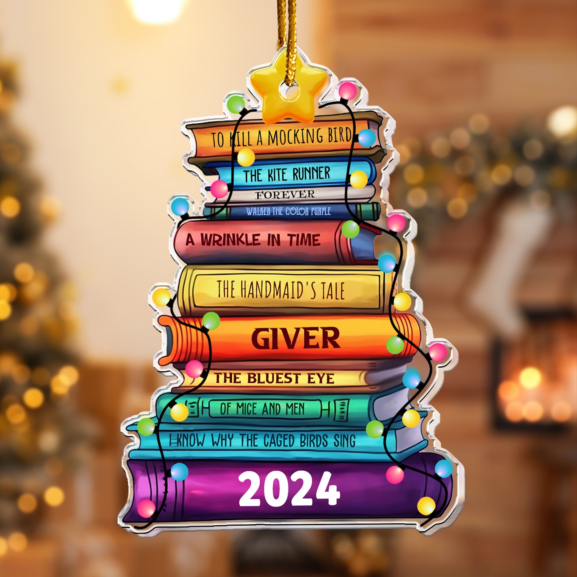 Merry Bookmas - Personalized Acrylic Ornament ORNA1210