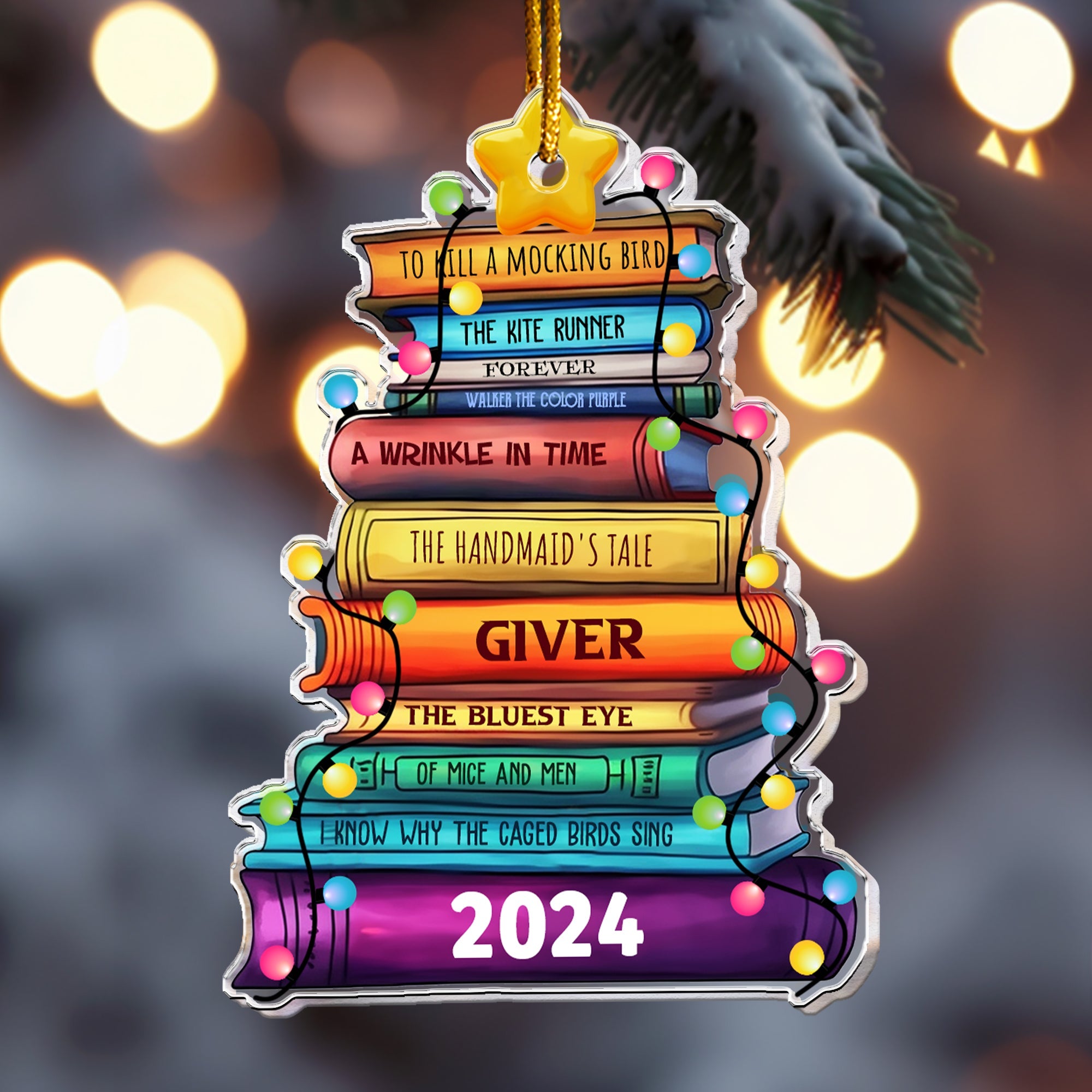 Merry Bookmas - Personalized Acrylic Ornament ORNA1210