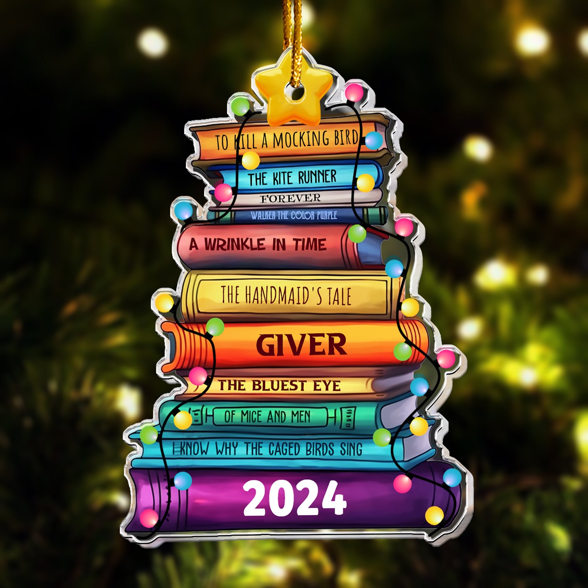 Merry Bookmas - Personalized Acrylic Ornament ORNA1210
