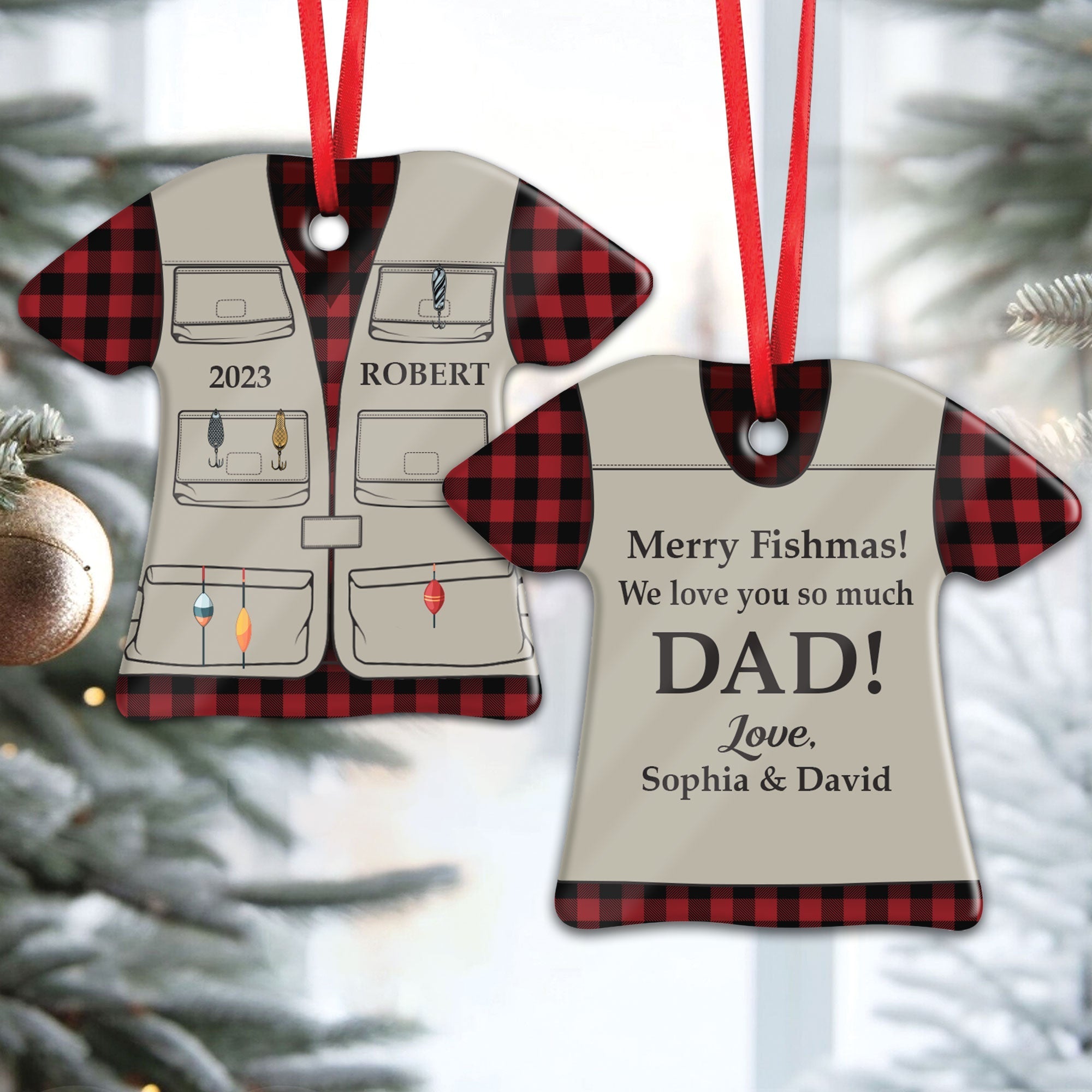 Merry Fishmas - Personalized Ceramic Ornament ORNA1210