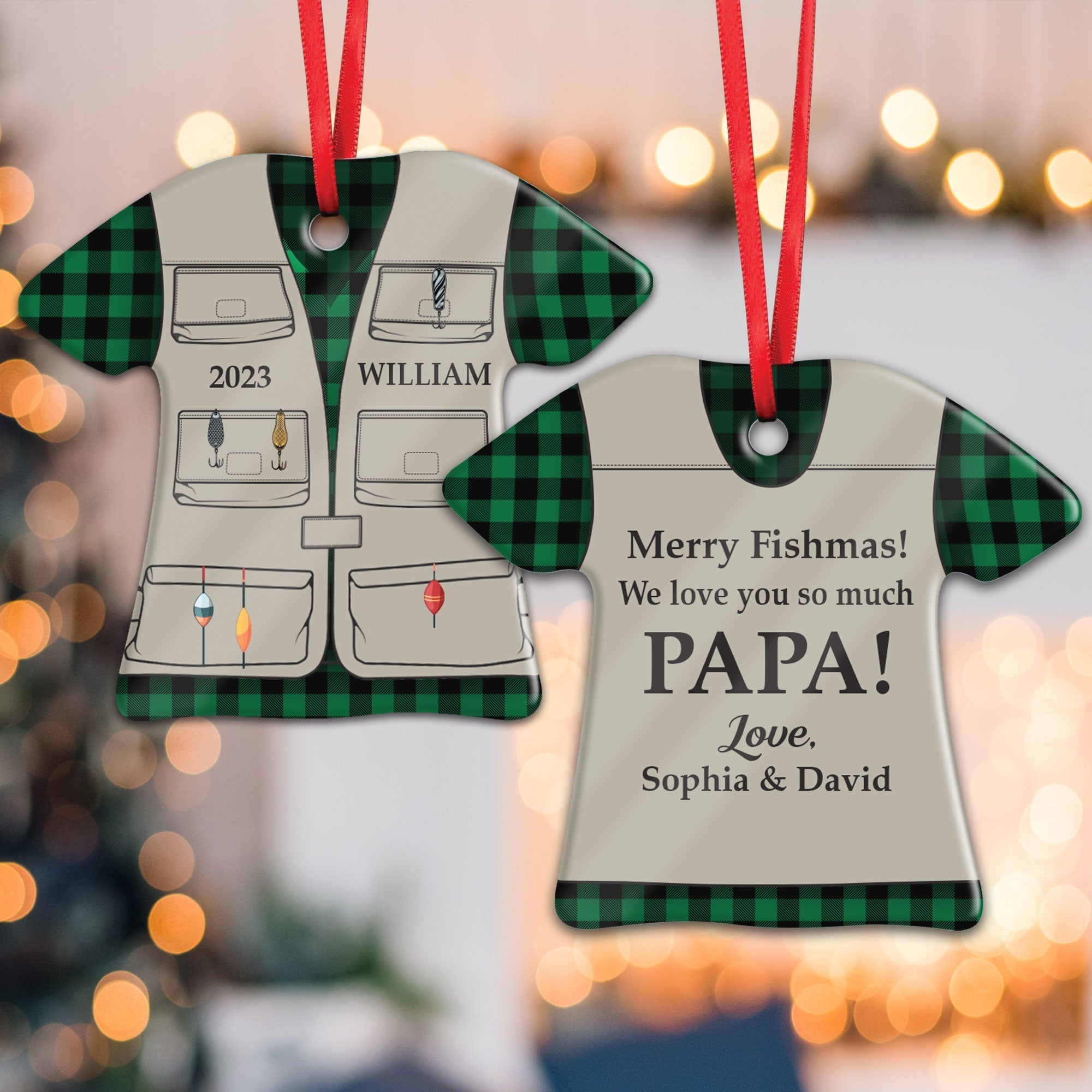 Merry Fishmas - Personalized Ceramic Ornament ORNA1210