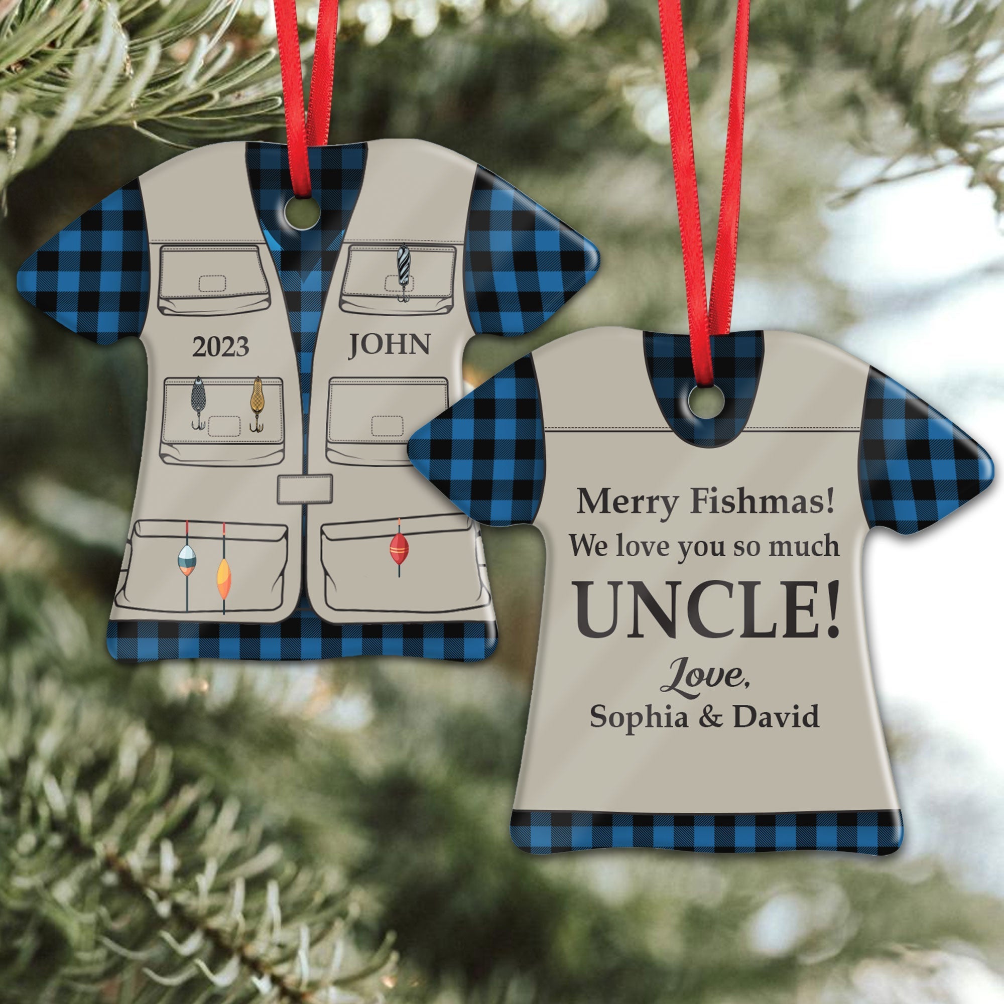 Merry Fishmas - Personalized Ceramic Ornament ORN0810