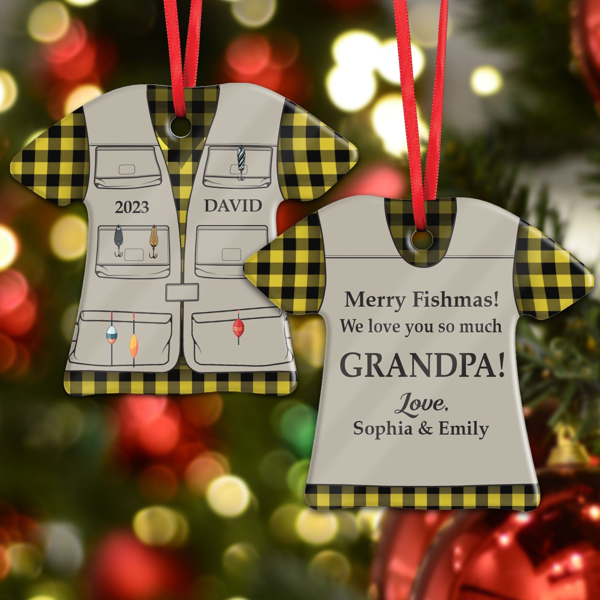 Merry Fishmas - Personalized Ceramic Ornament ORN0810