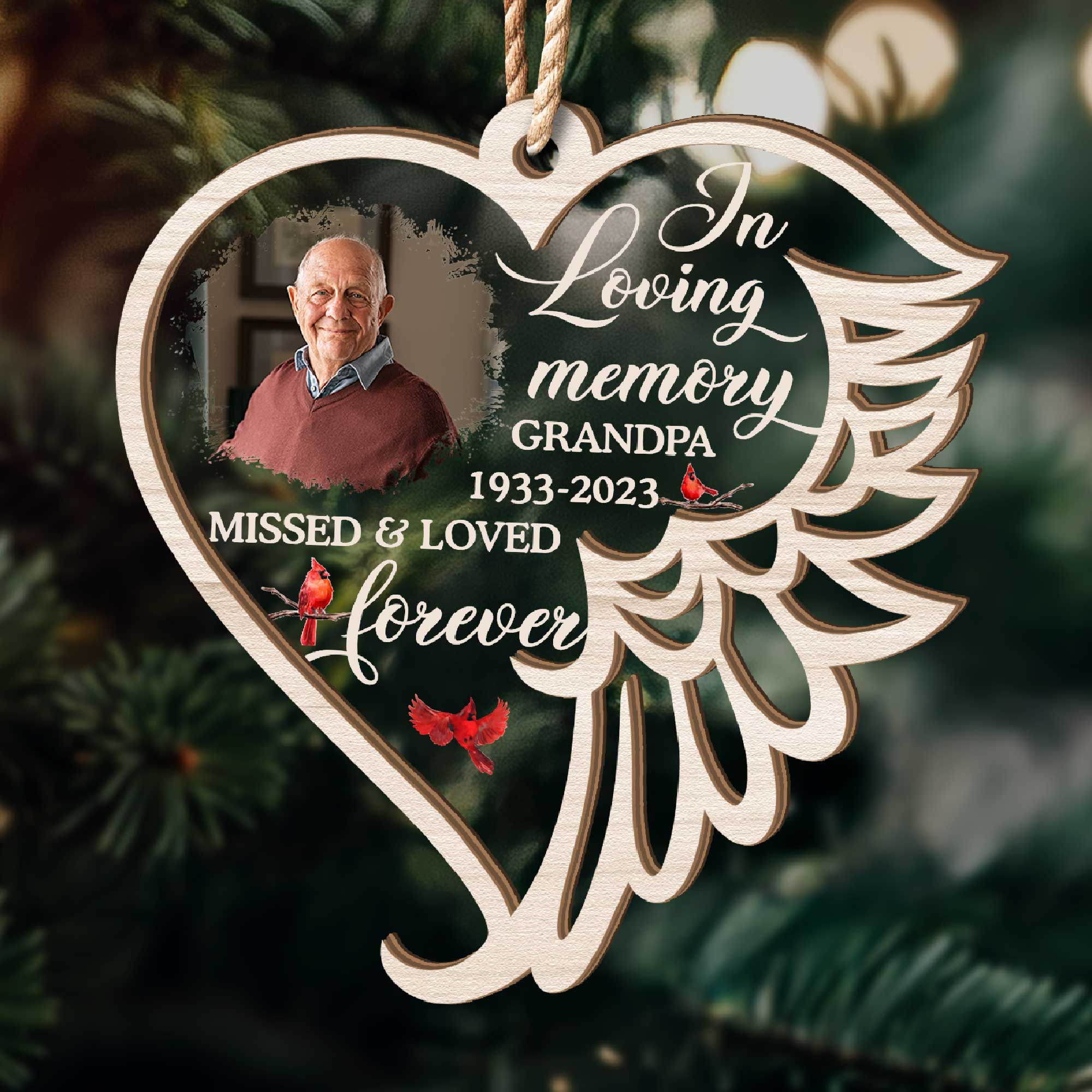 Missed And Loved Forever - Personalized Wood And Acrylic Ornament ORNA1210