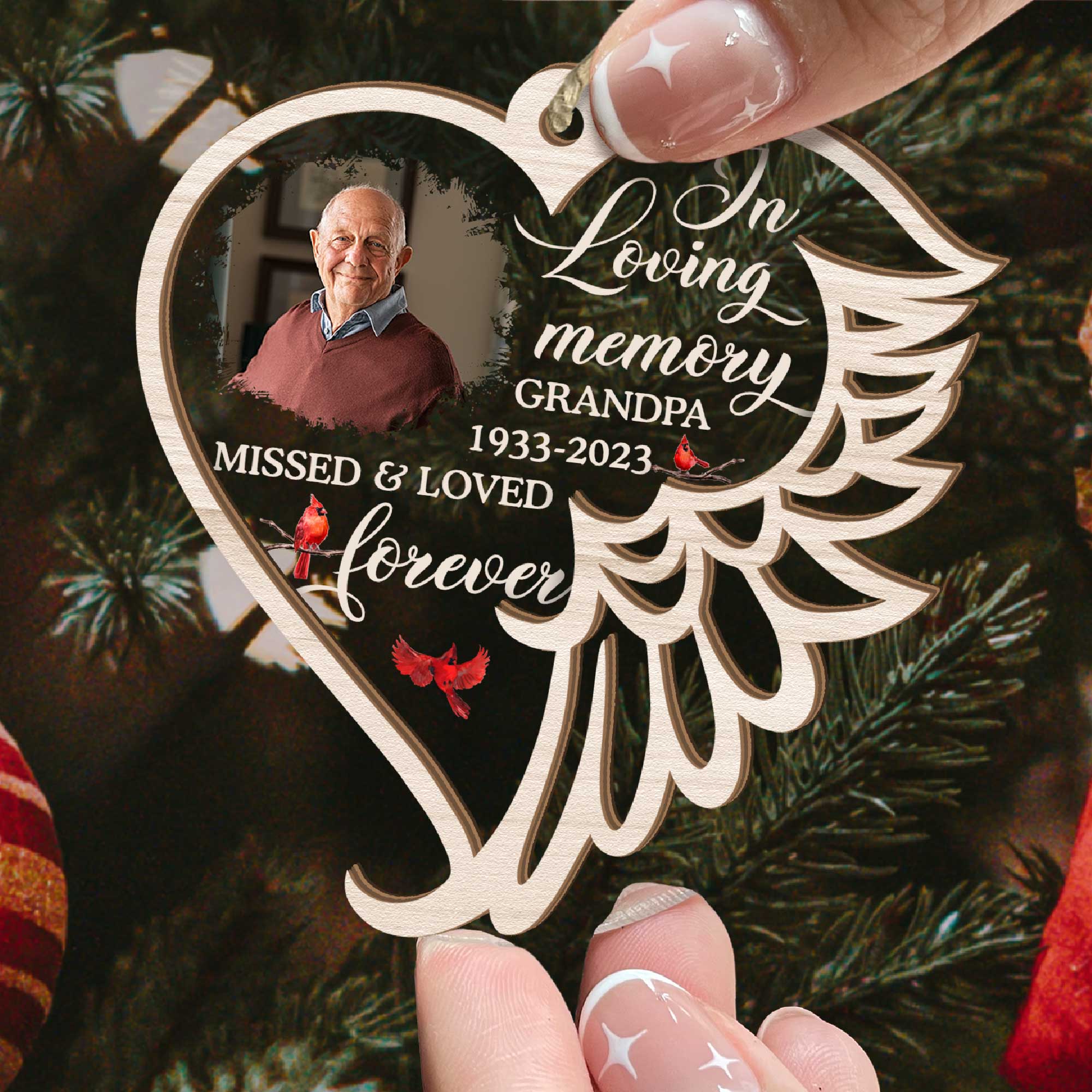 Missed And Loved Forever - Personalized Wood And Acrylic Ornament ORNA1210