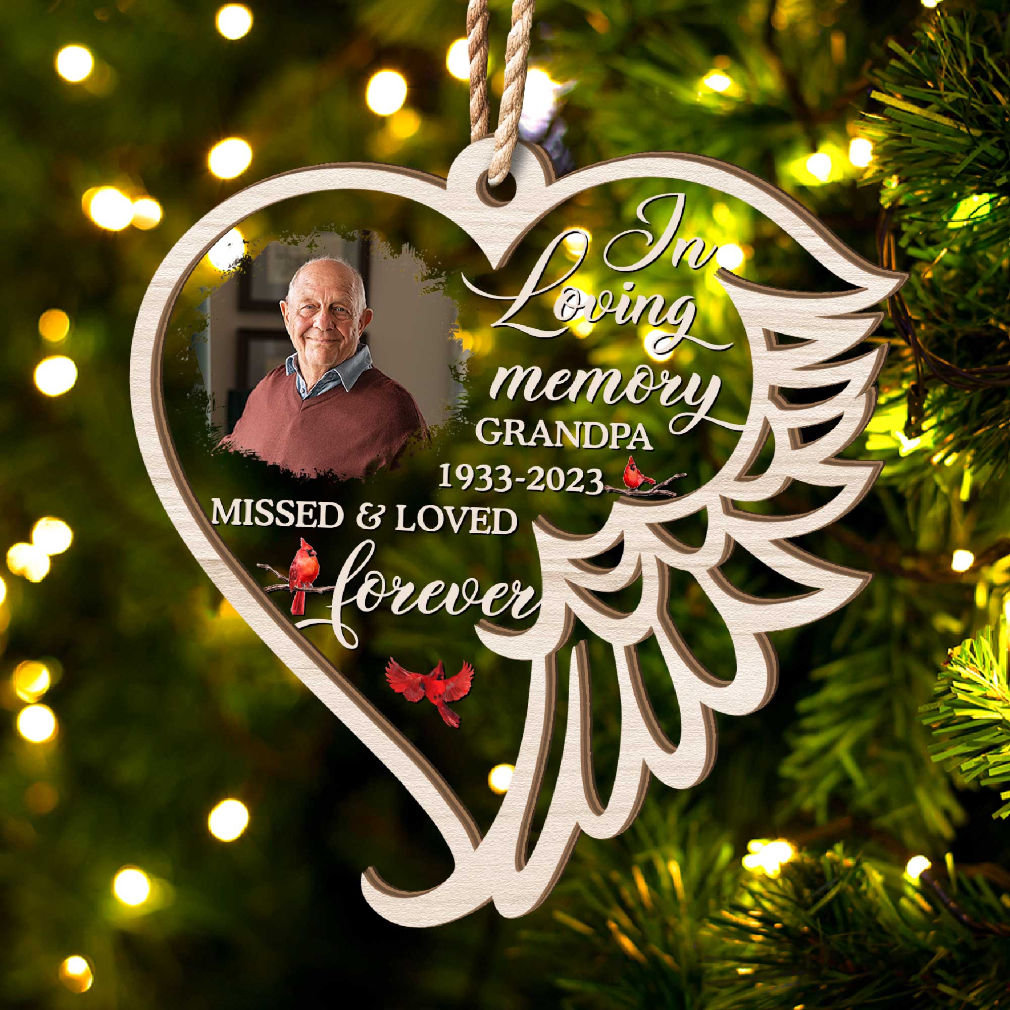 Missed And Loved Forever - Personalized Wood And Acrylic Ornament ORN0810