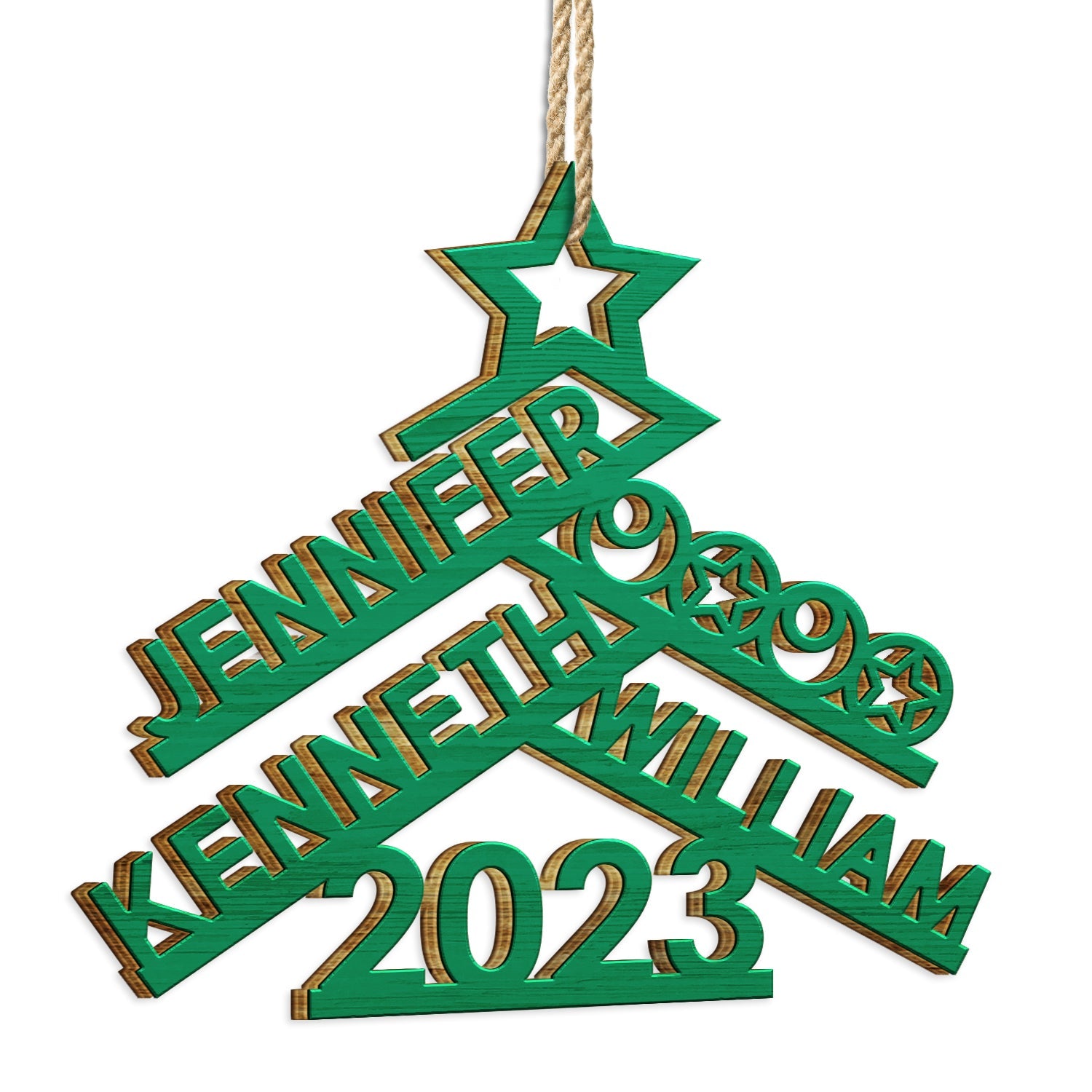 Christmas Family Names Decor - Gift For Family - Personalized Wooden Cutout Ornament ORNA1210