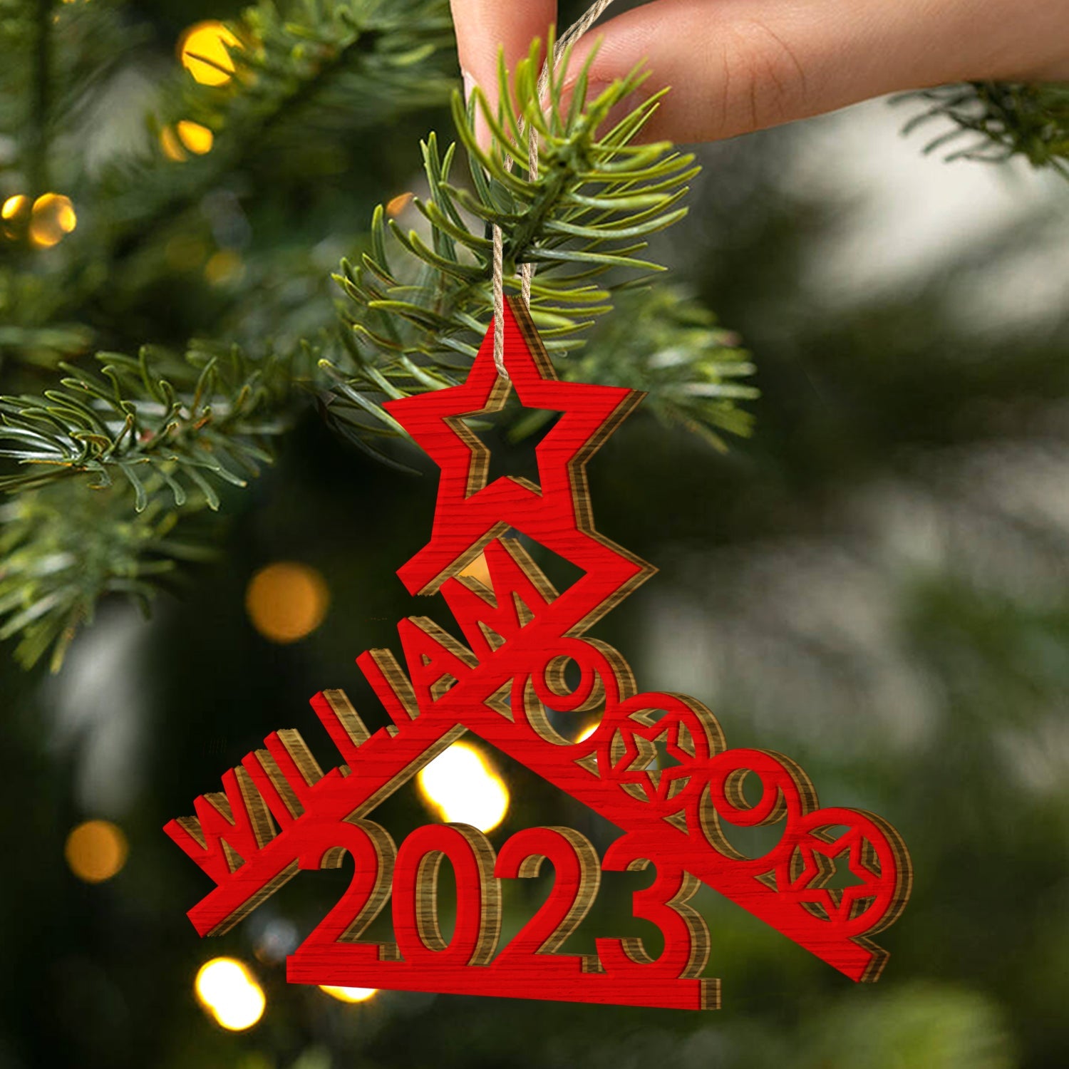 Christmas Family Names Decor - Gift For Family - Personalized Wooden Cutout Ornament ORNA1210