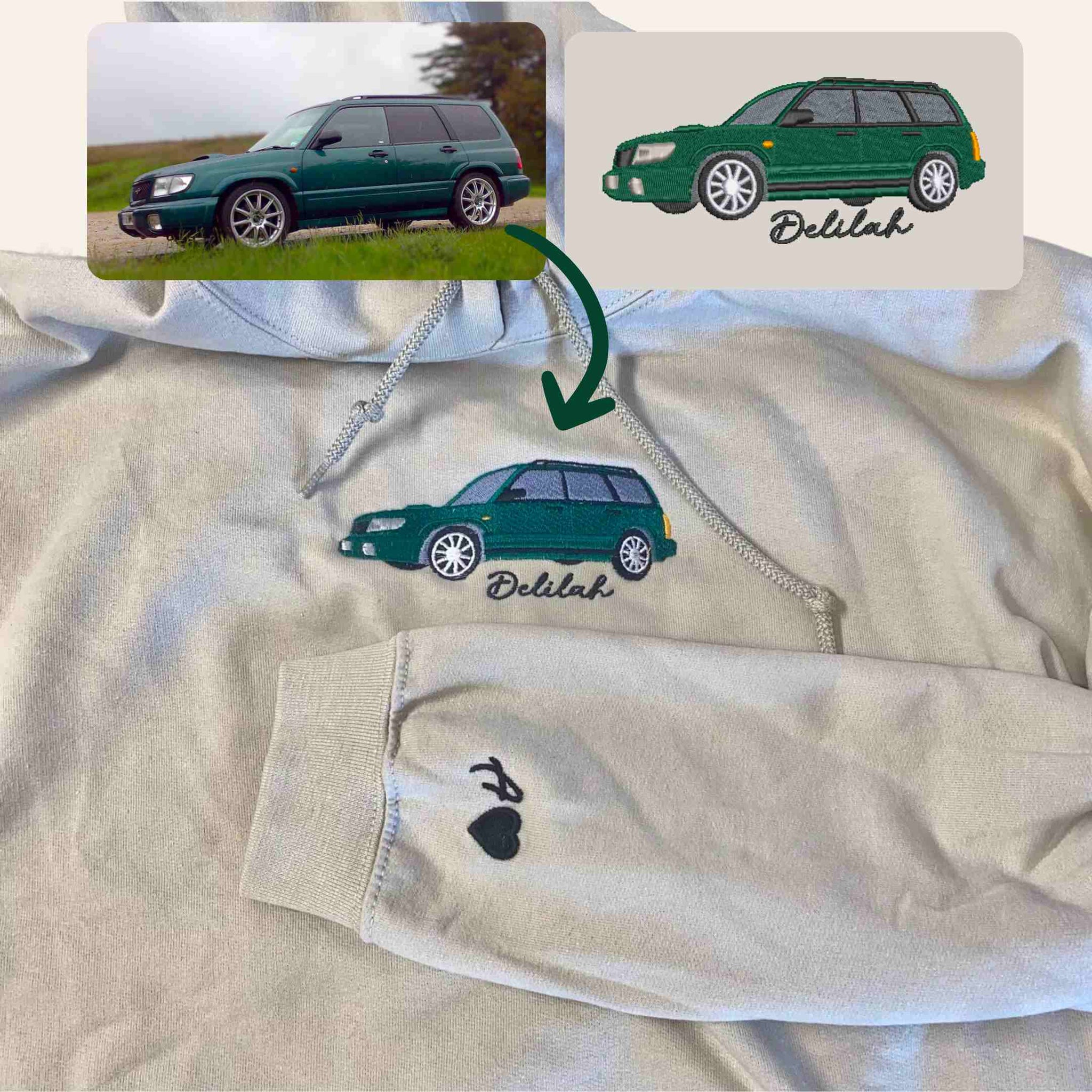 Custom Embroidered Car Hoodie, Sweatshirt em1