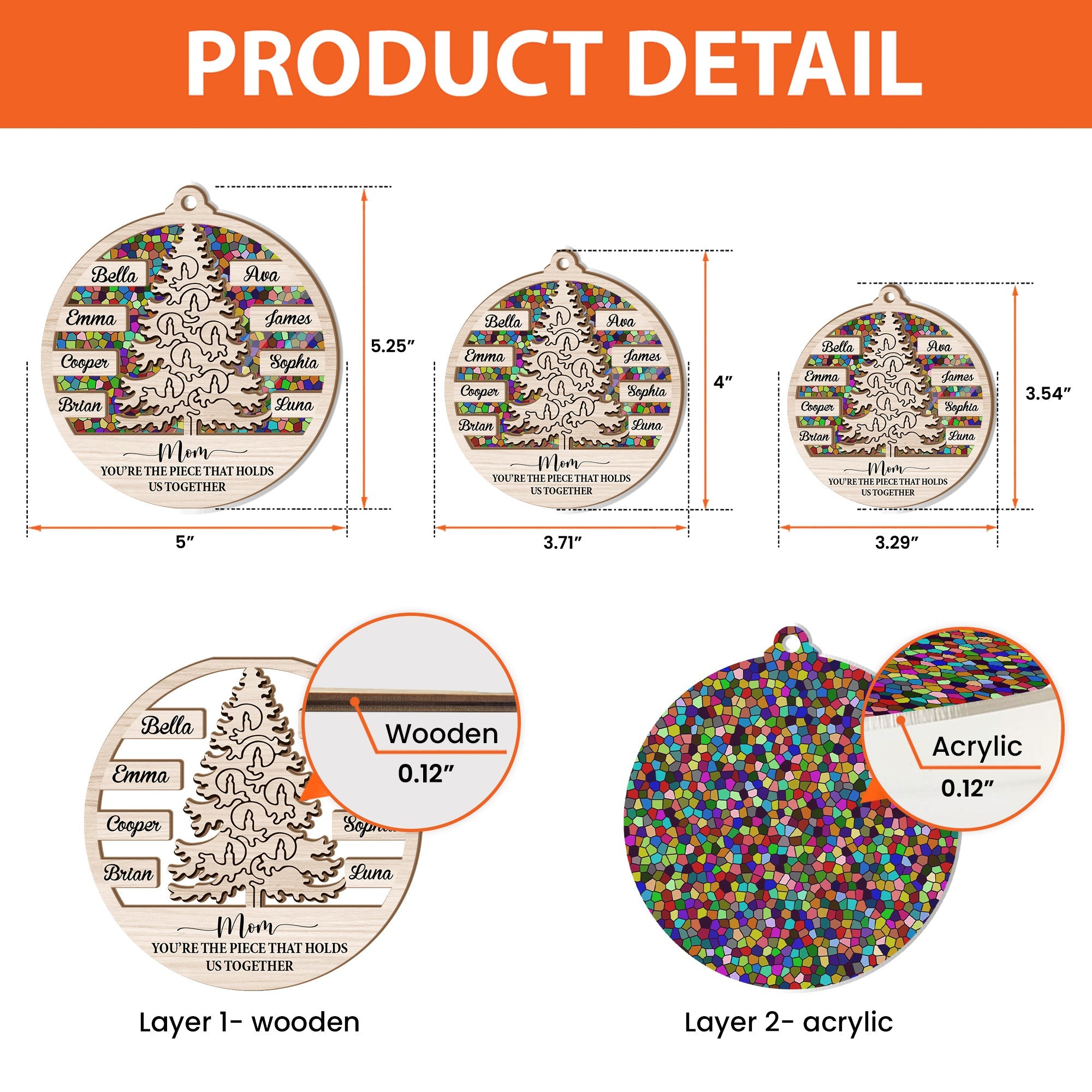 Mom Holds Us Together - Personalized Suncatcher Ornament ORN0810