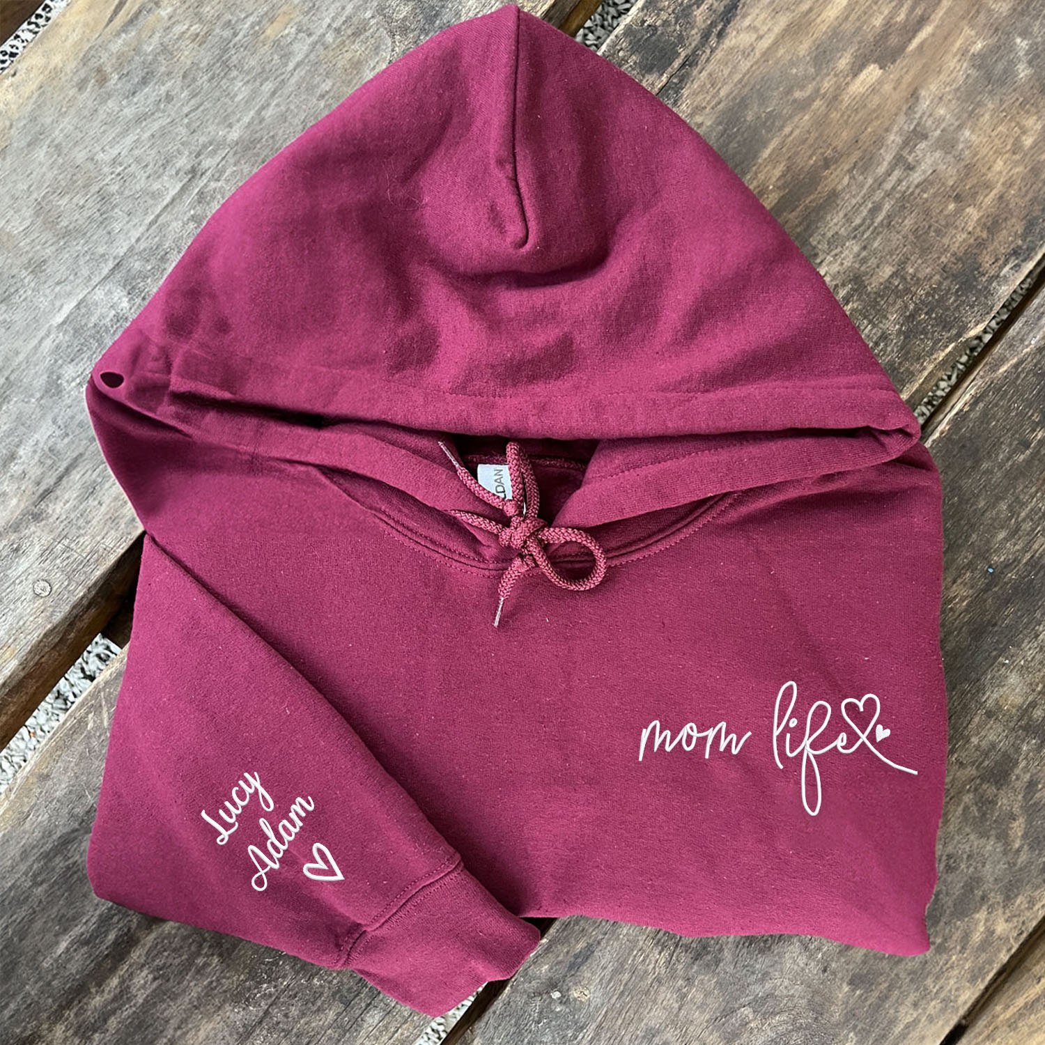 Personalized Embroidered Mom Life Sweatshirt, Perfect Gift For Mom from Kids EM1