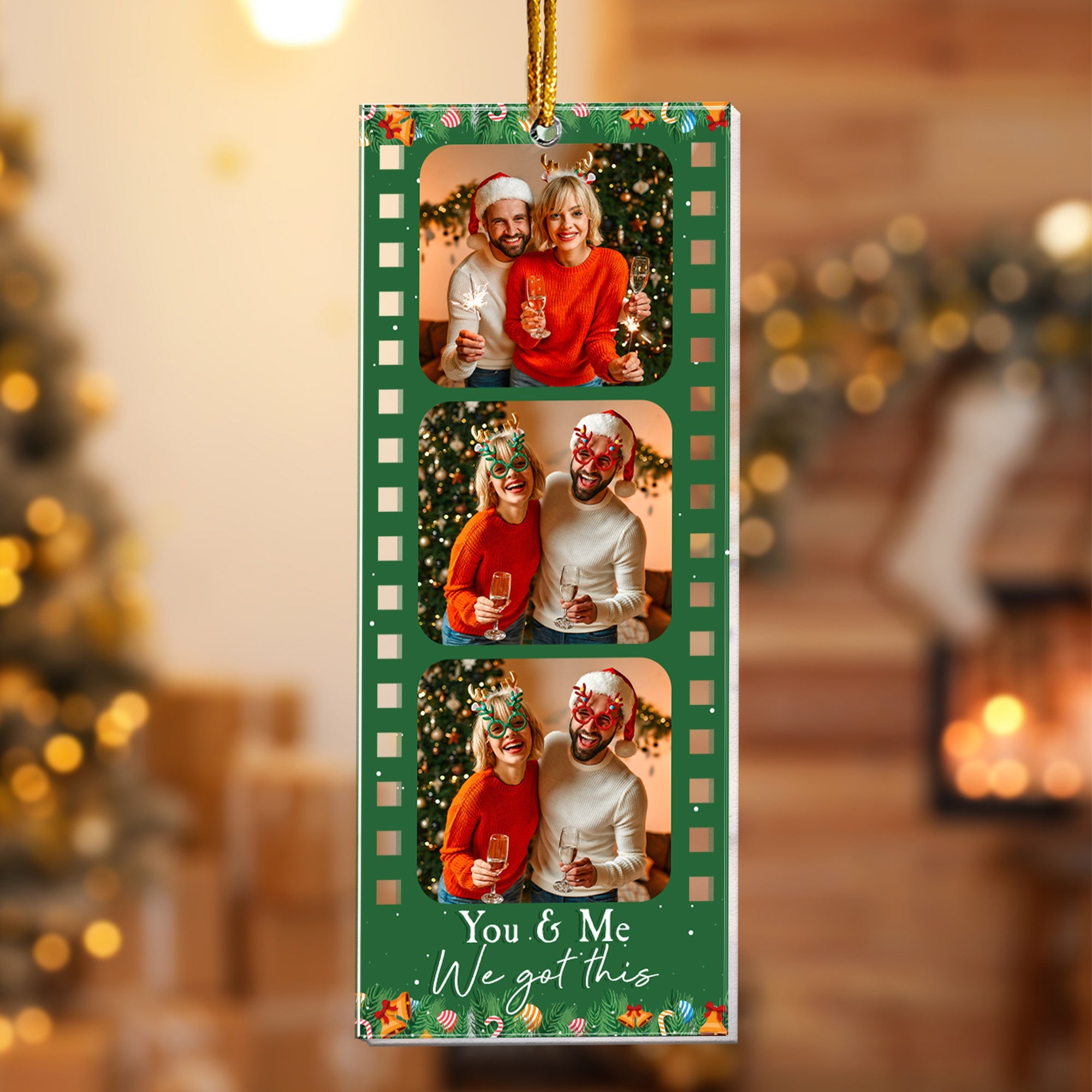Movie Filmstrip Photo Booth - Personalized Acrylic Photo Ornament ORNA1210