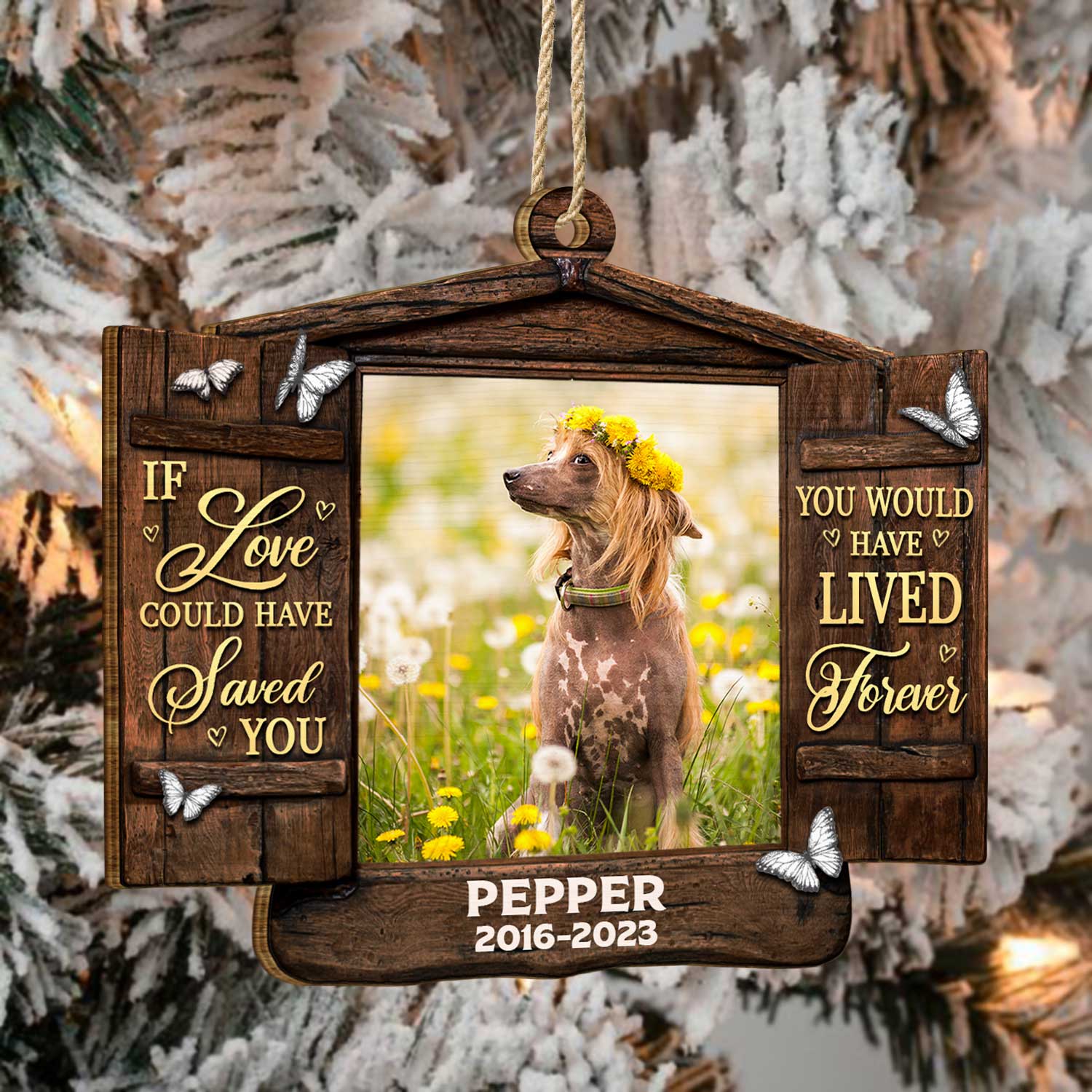 Custom Photo Dog Cat You Would Have Lived Forever - Pet Memorial Gift, Christmas Gift - Personalized Custom Shaped Wooden Ornament ORNA1210