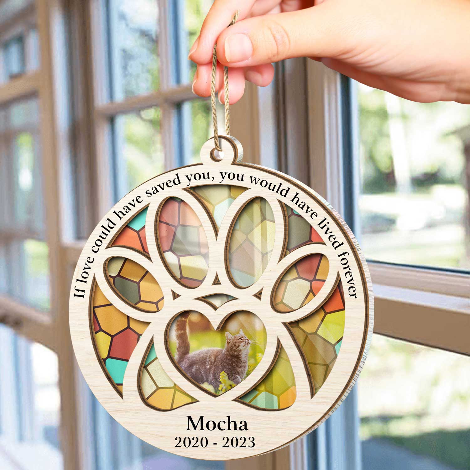 Custom Photo Dog Cat You Would Have Lived Forever - Pet Memorial Gift, Christmas Decor - Personalized Suncatcher Ornament ORNA1210