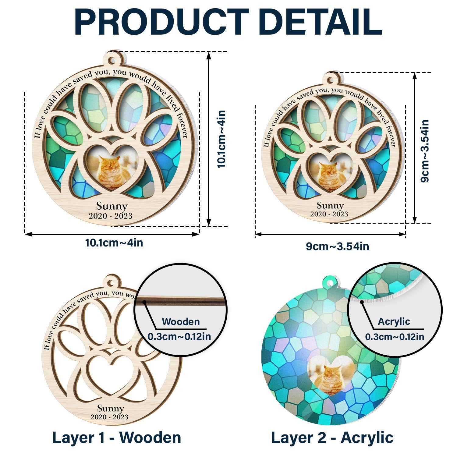 Custom Photo Dog Cat You Would Have Lived Forever - Pet Memorial Gift, Christmas Decor - Personalized Suncatcher Ornament ORNA1210