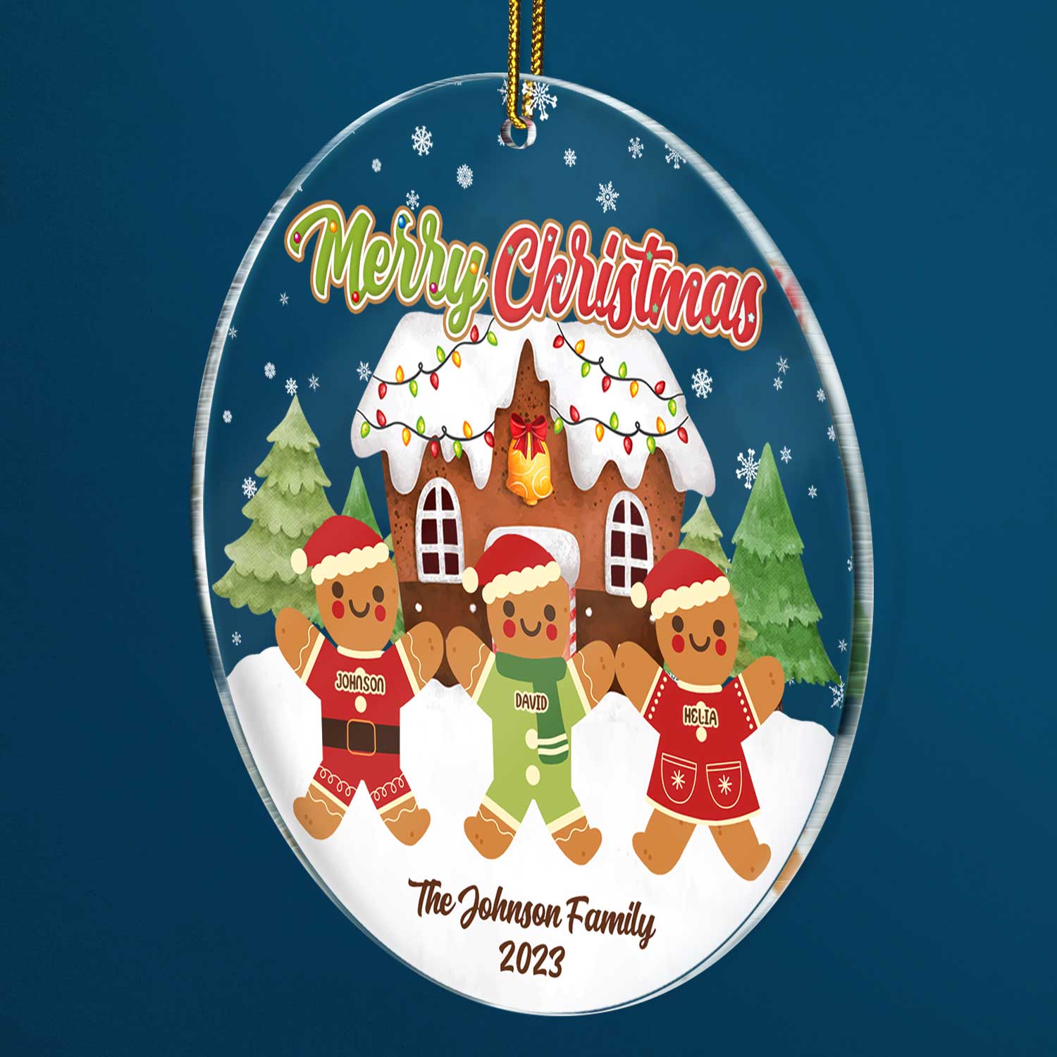 Gingerbread Cookies Family - Christmas Gift For Family - Personalized Circle Acrylic Ornament ORNA1210