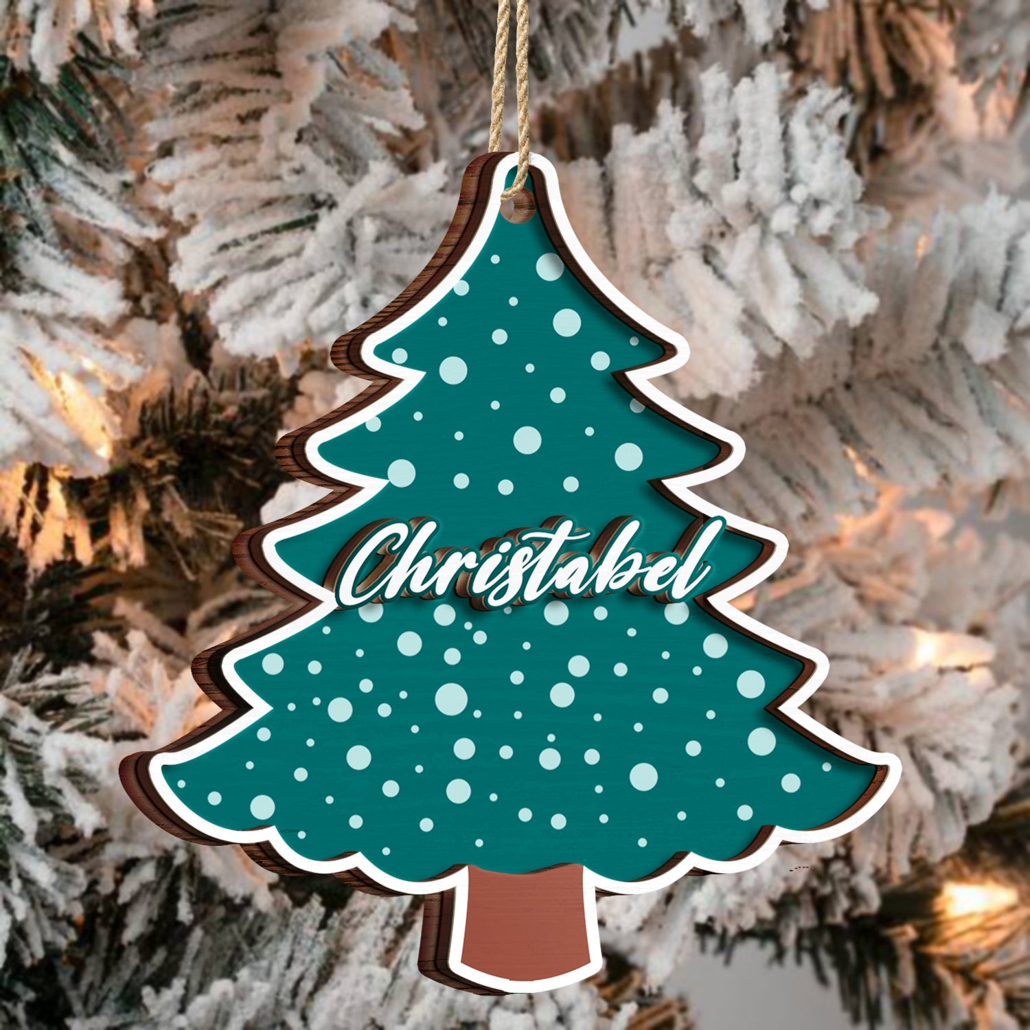 Christmas Tree Family Name - Gift For Family - Personalized 2-Layered Wooden Ornament ORNA1210