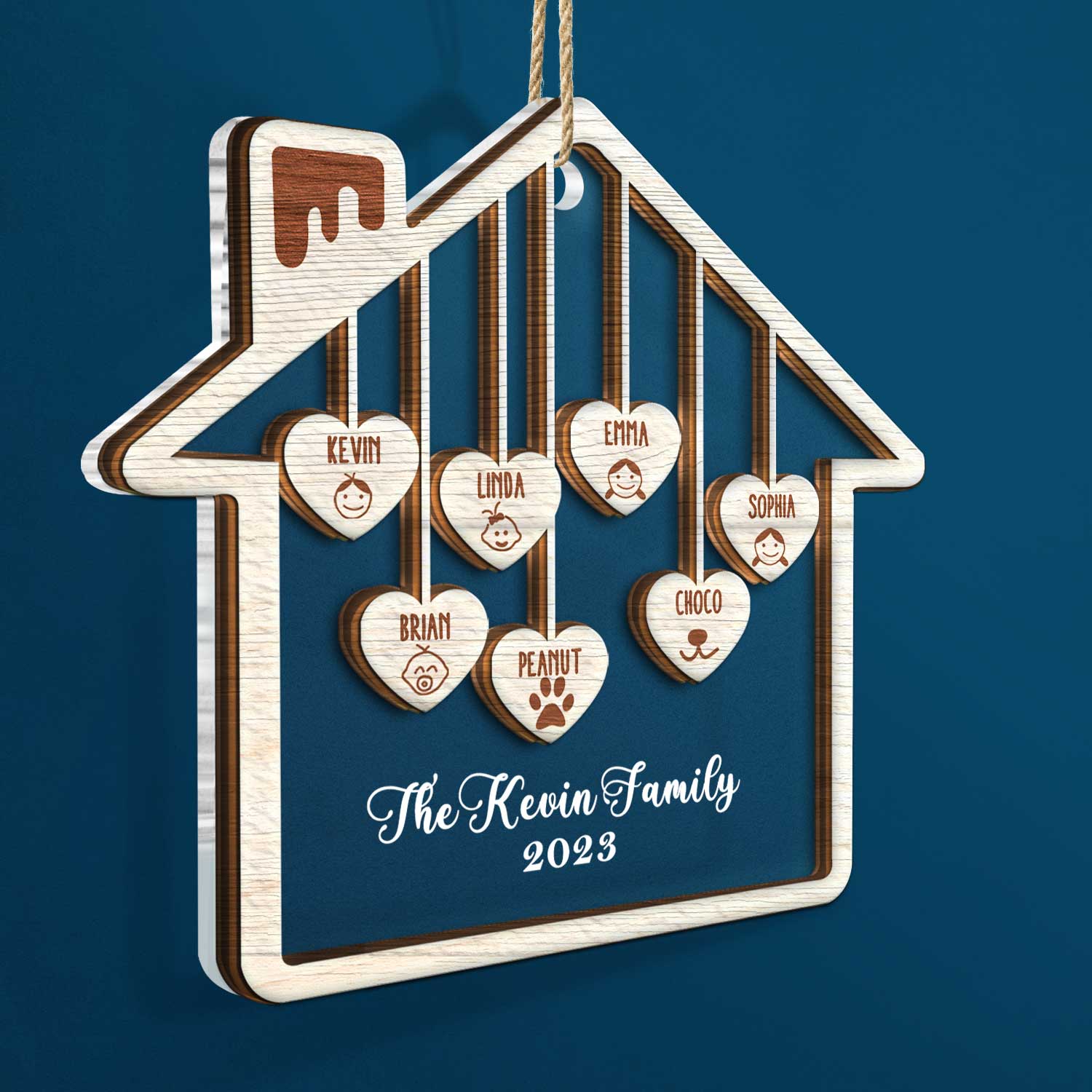 Love House - Christmas Gift For Family - Personalized 2-Layered Mix Ornament ORNA1210