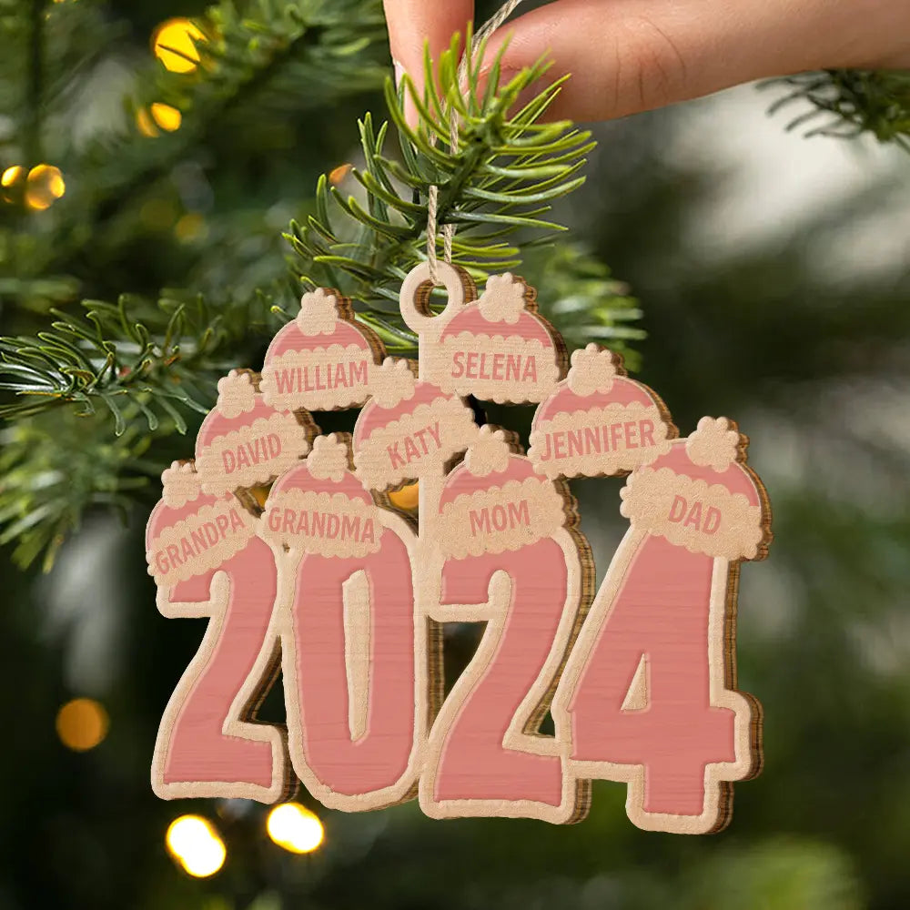 Christmas Santa Hats - Personalized Wooden Cutout Ornament ORNA1210