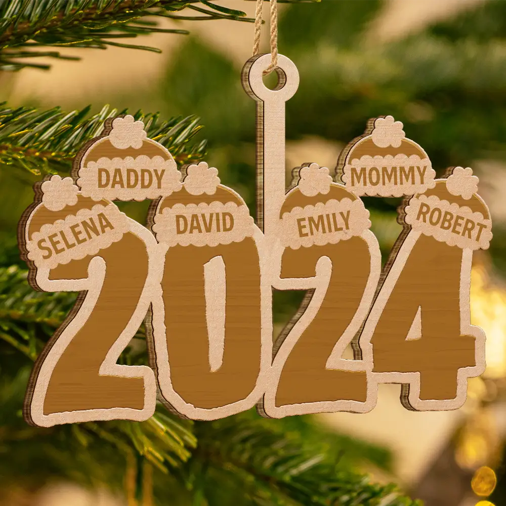 Christmas Santa Hats - Personalized Wooden Cutout Ornament ORNA1210