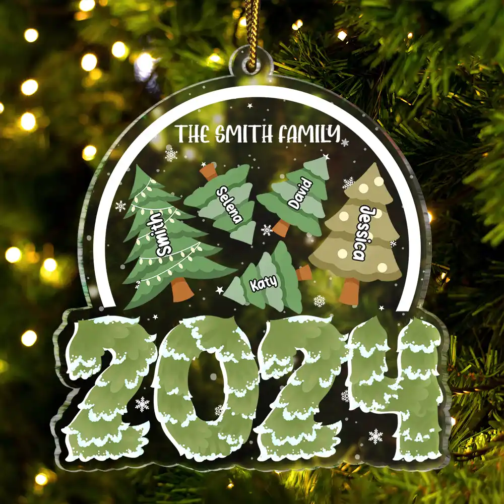 Family Christmas Tree - Personalized Custom Shaped Acrylic Ornament ORNA1210