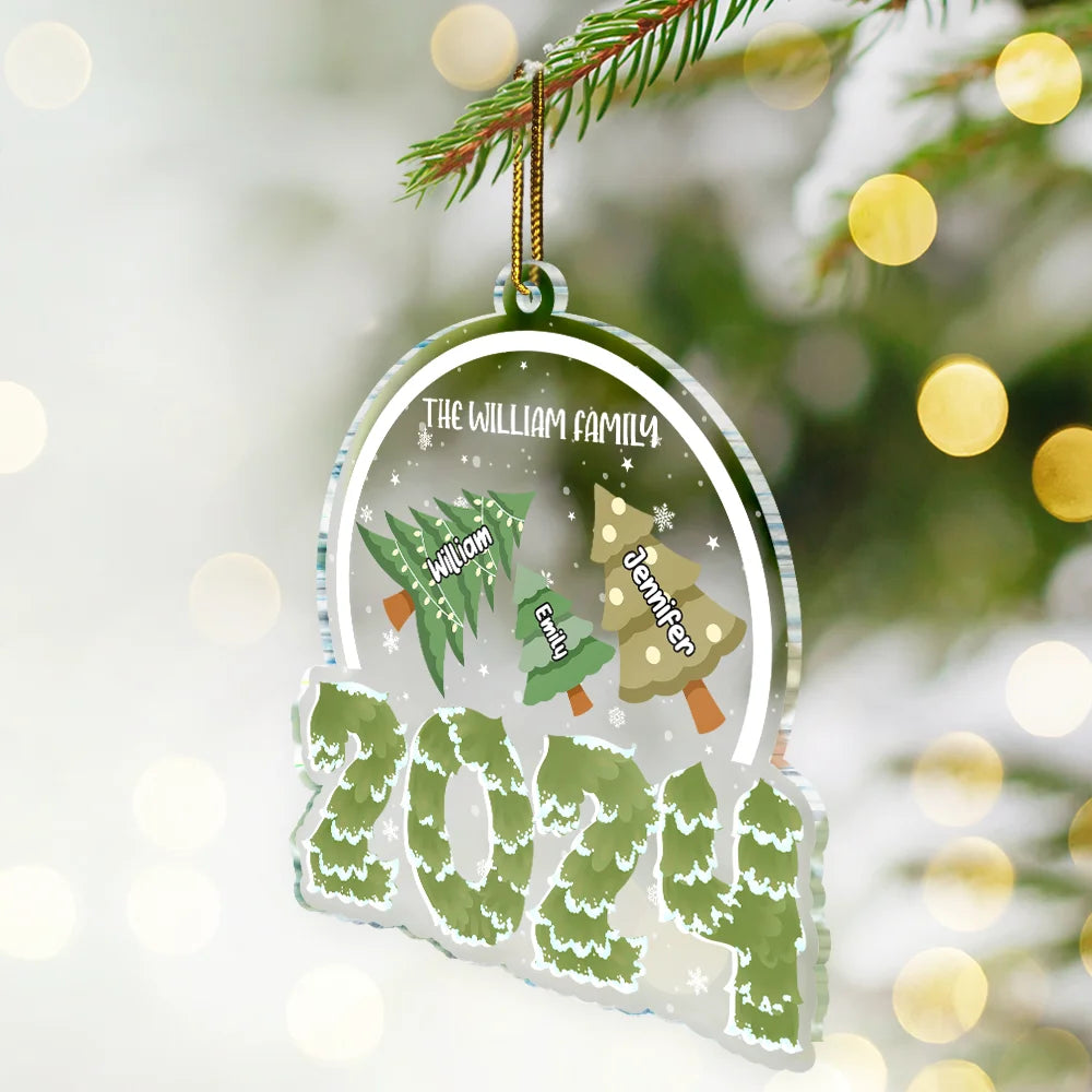 Family Christmas Tree - Personalized Custom Shaped Acrylic Ornament ORNA1210