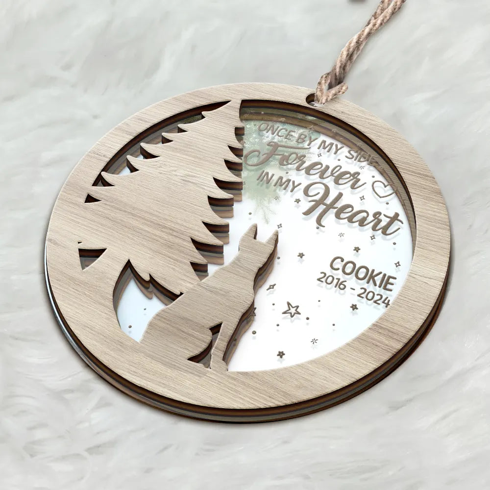 Memorial Dog Sending Christmas Wishes Over The Rainbow Bridge - Personalized Mirror Ornament ORNA1210
