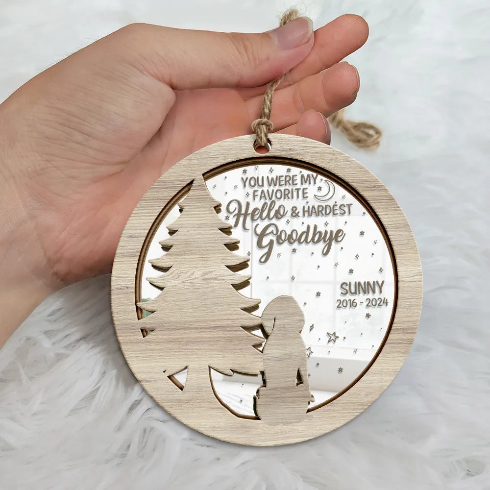 Memorial Dog Sending Christmas Wishes Over The Rainbow Bridge - Personalized Mirror Ornament ORNA1210