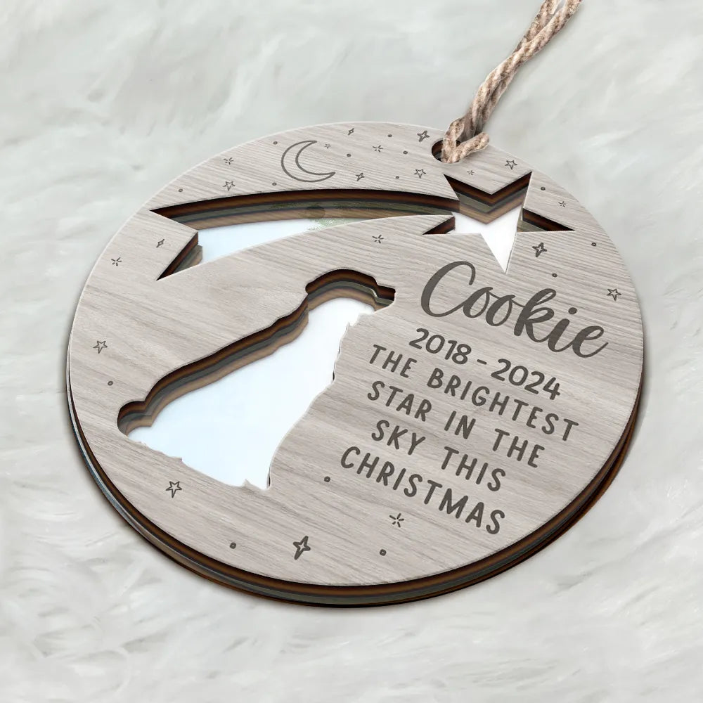 Memorial Dog The Brightest Star In The Sky This Christmas - Personalized Mirror Ornament ORNA1210