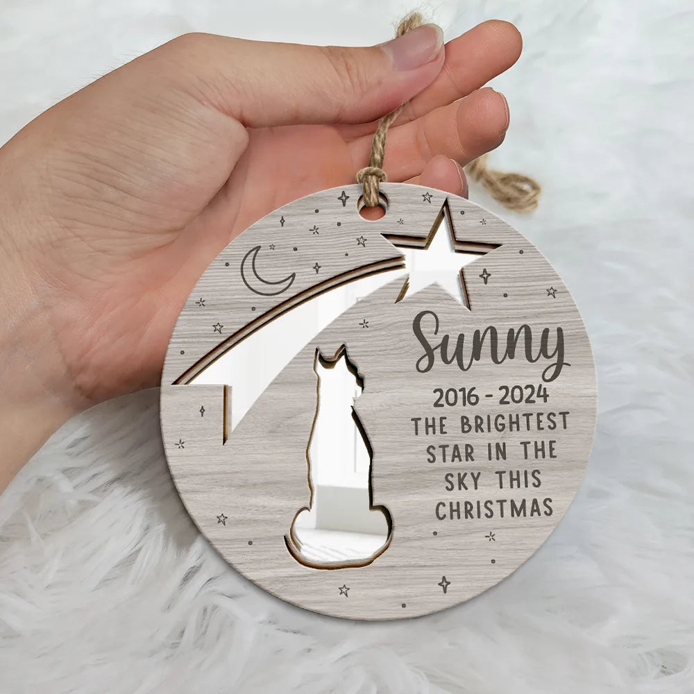 Memorial Dog The Brightest Star In The Sky This Christmas - Personalized Mirror Ornament ORNA1210