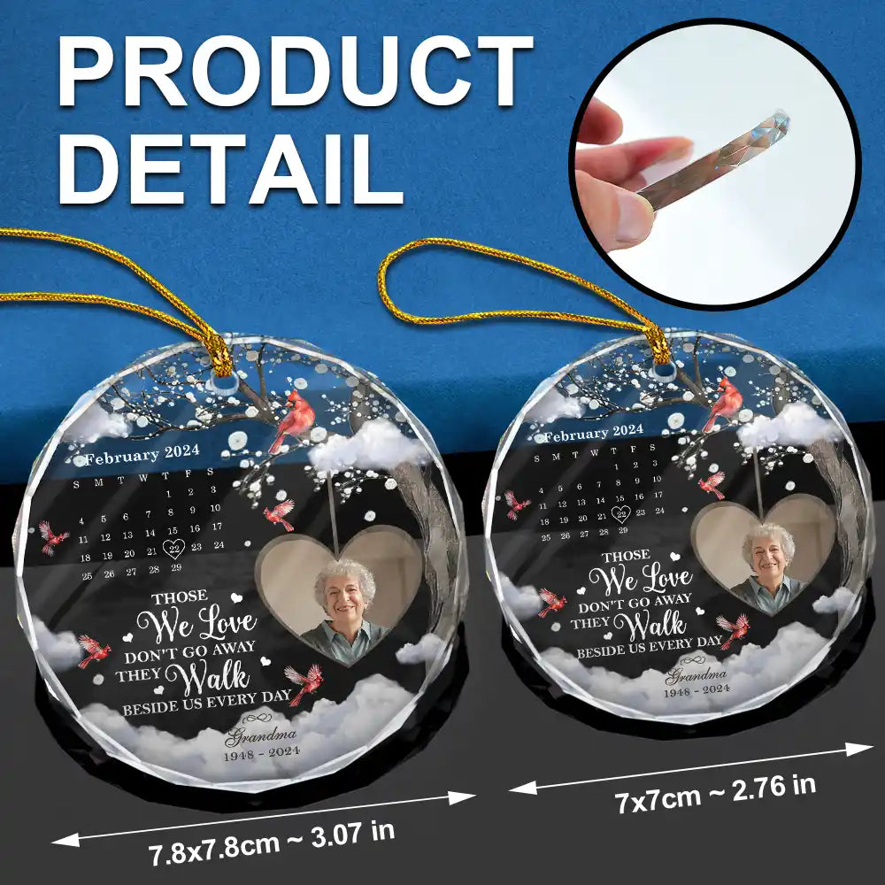 Custom Photo Calendar The Day God Called You Home Memorial - Personalized Circle Glass Ornament ORNA1210